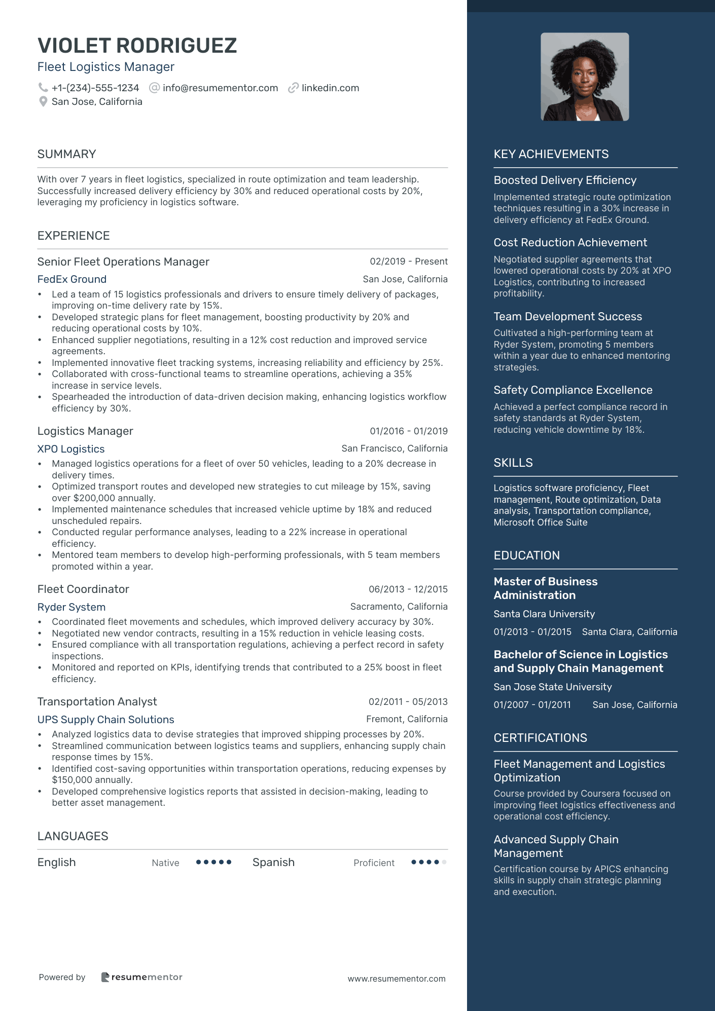 Fleet Logistics Manager
