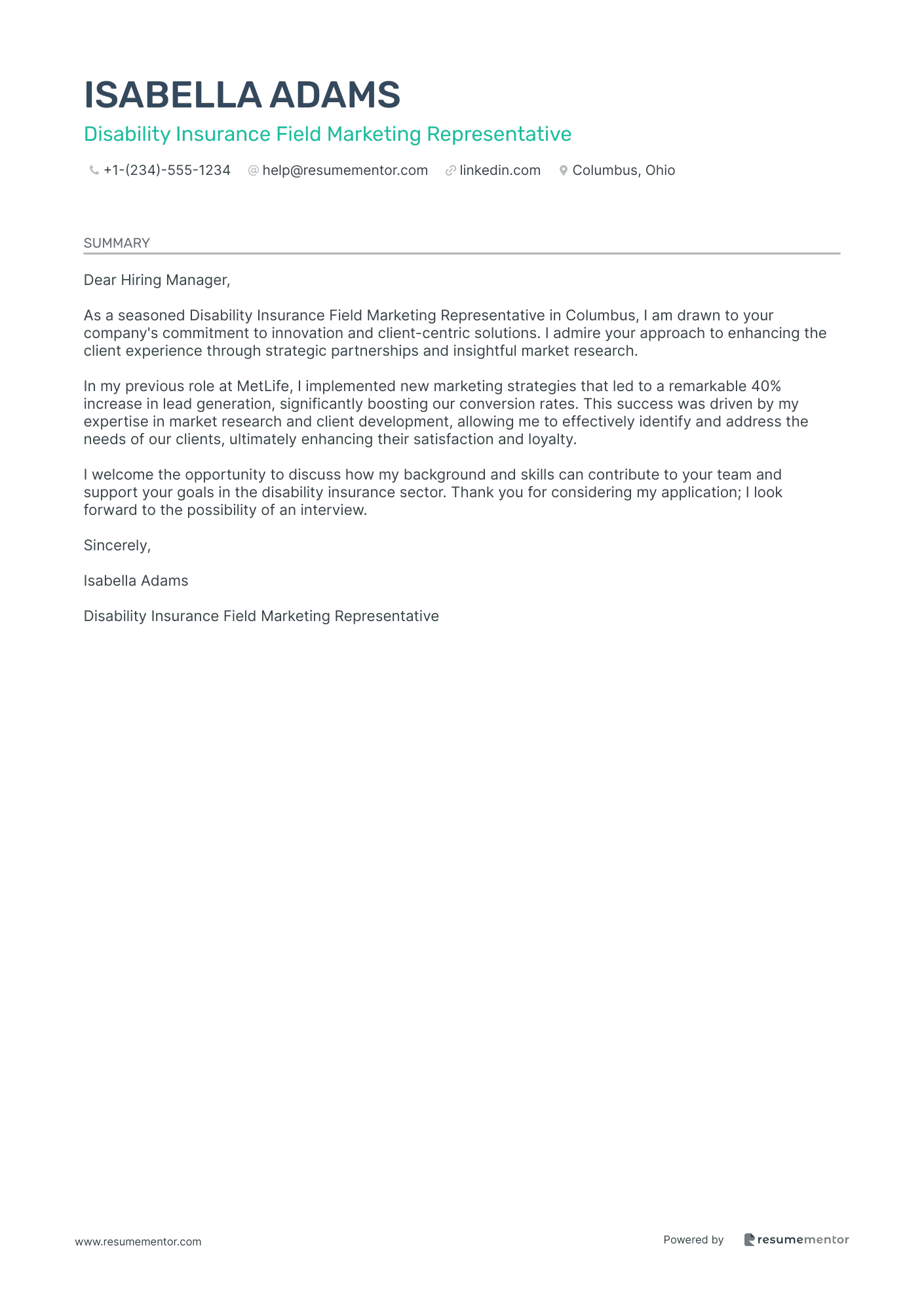 Disability Insurance Field Marketing Representative