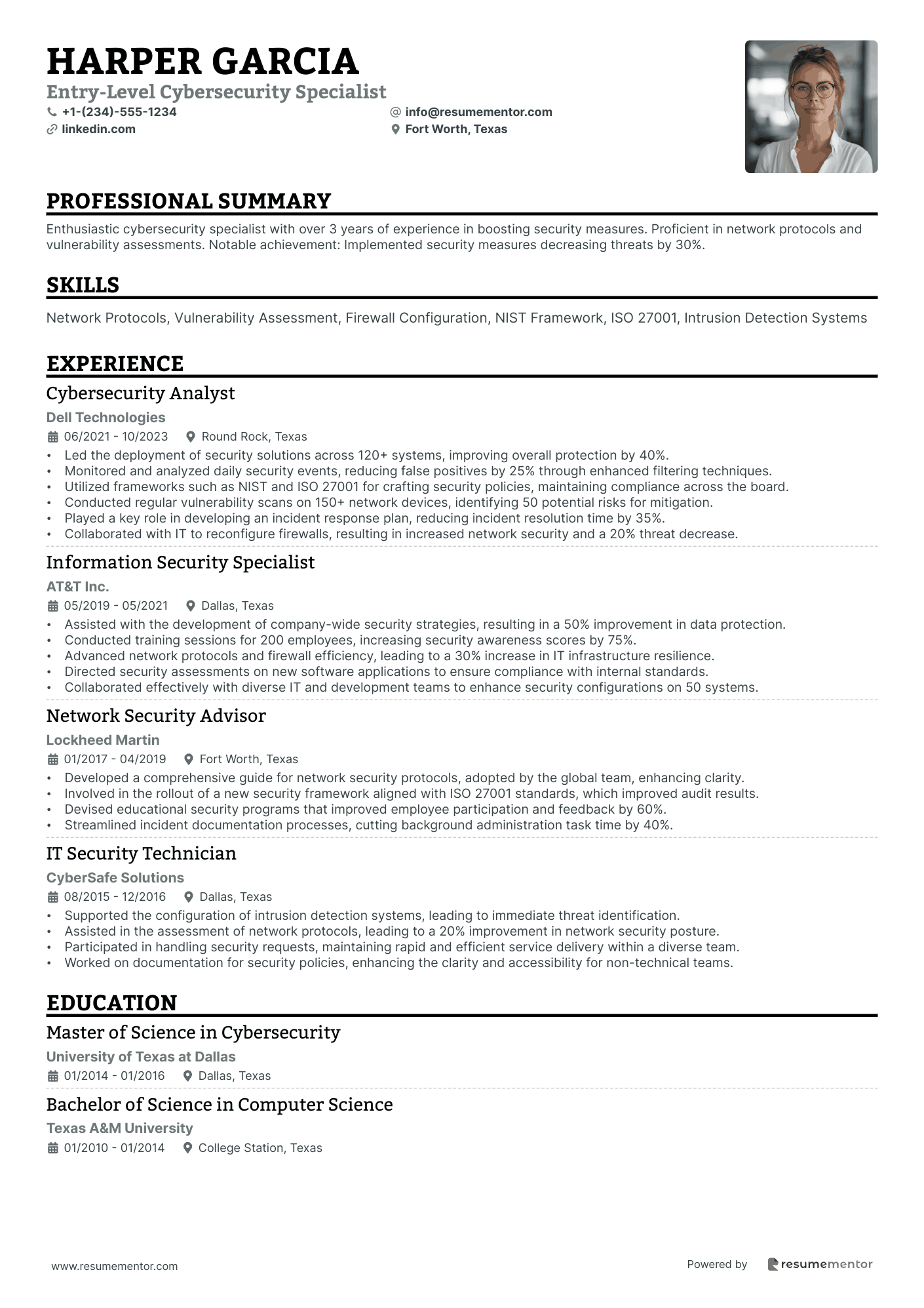 Entry Level Cybersecurity Specialist