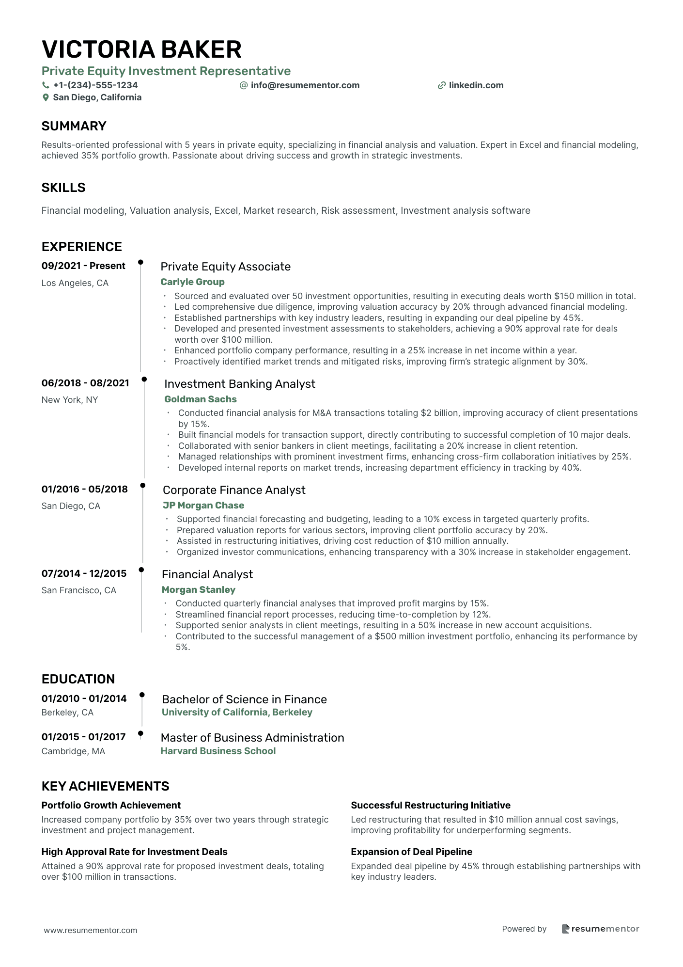 Private Equity Investment Representative