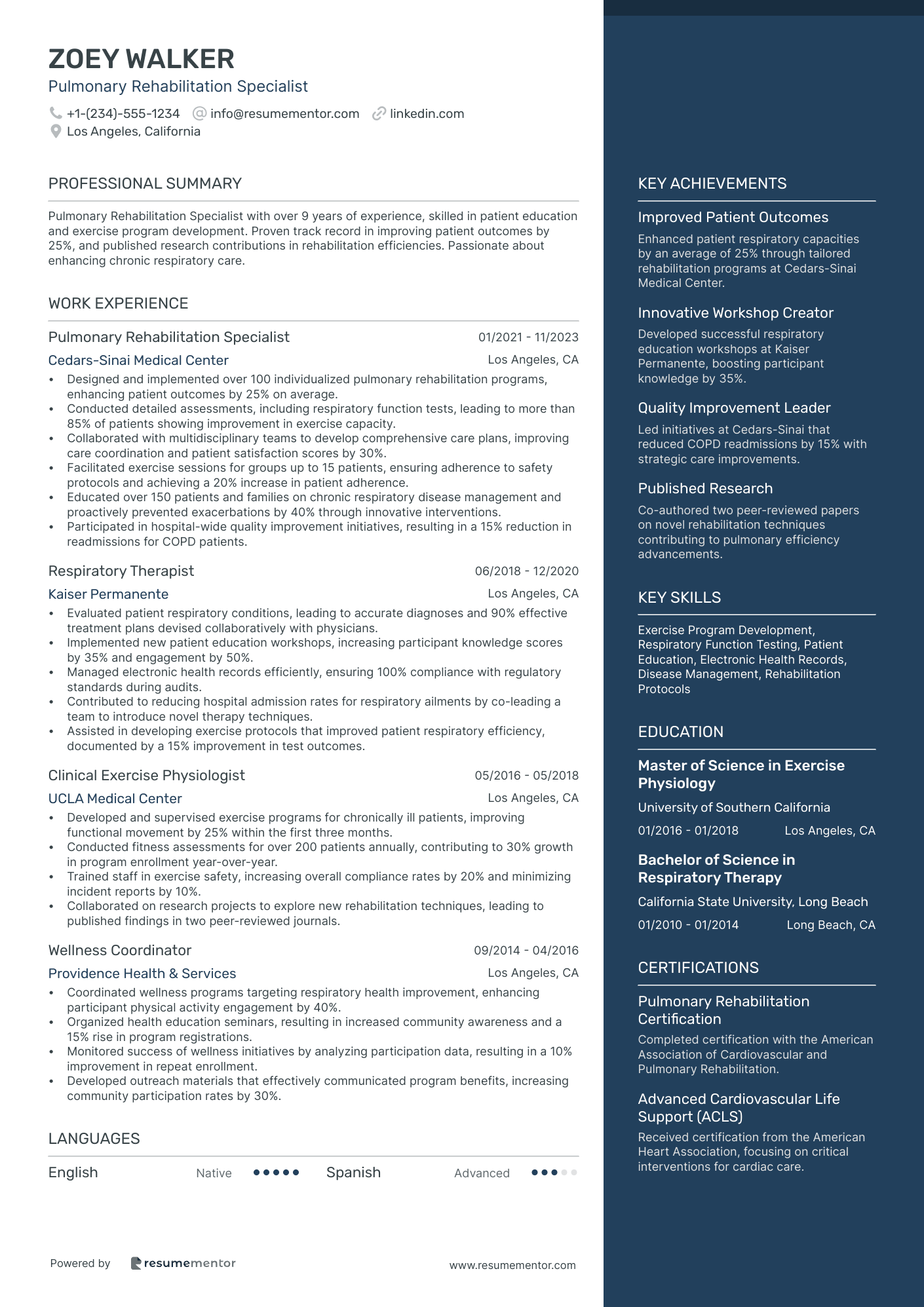 Pulmonary Rehabilitation Specialist