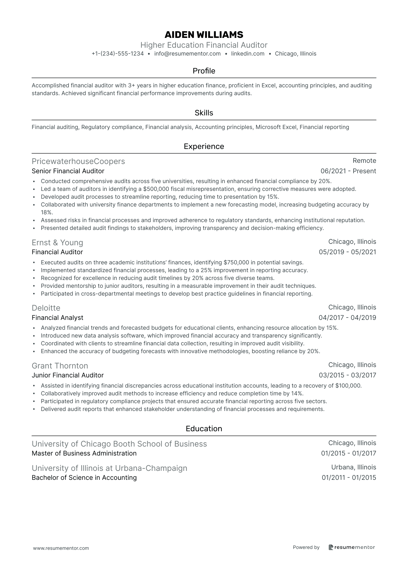 Higher Education Financial Auditor