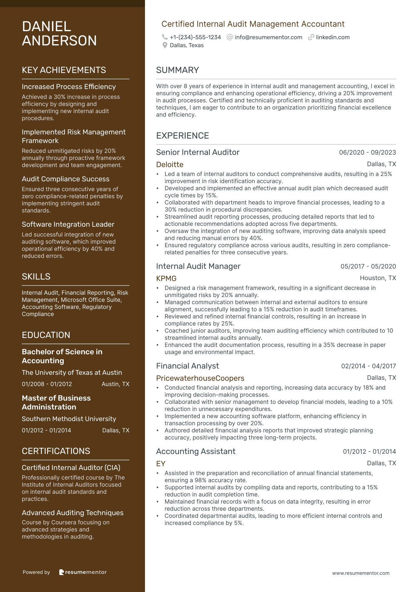 Certified Internal Audit Management Accountant