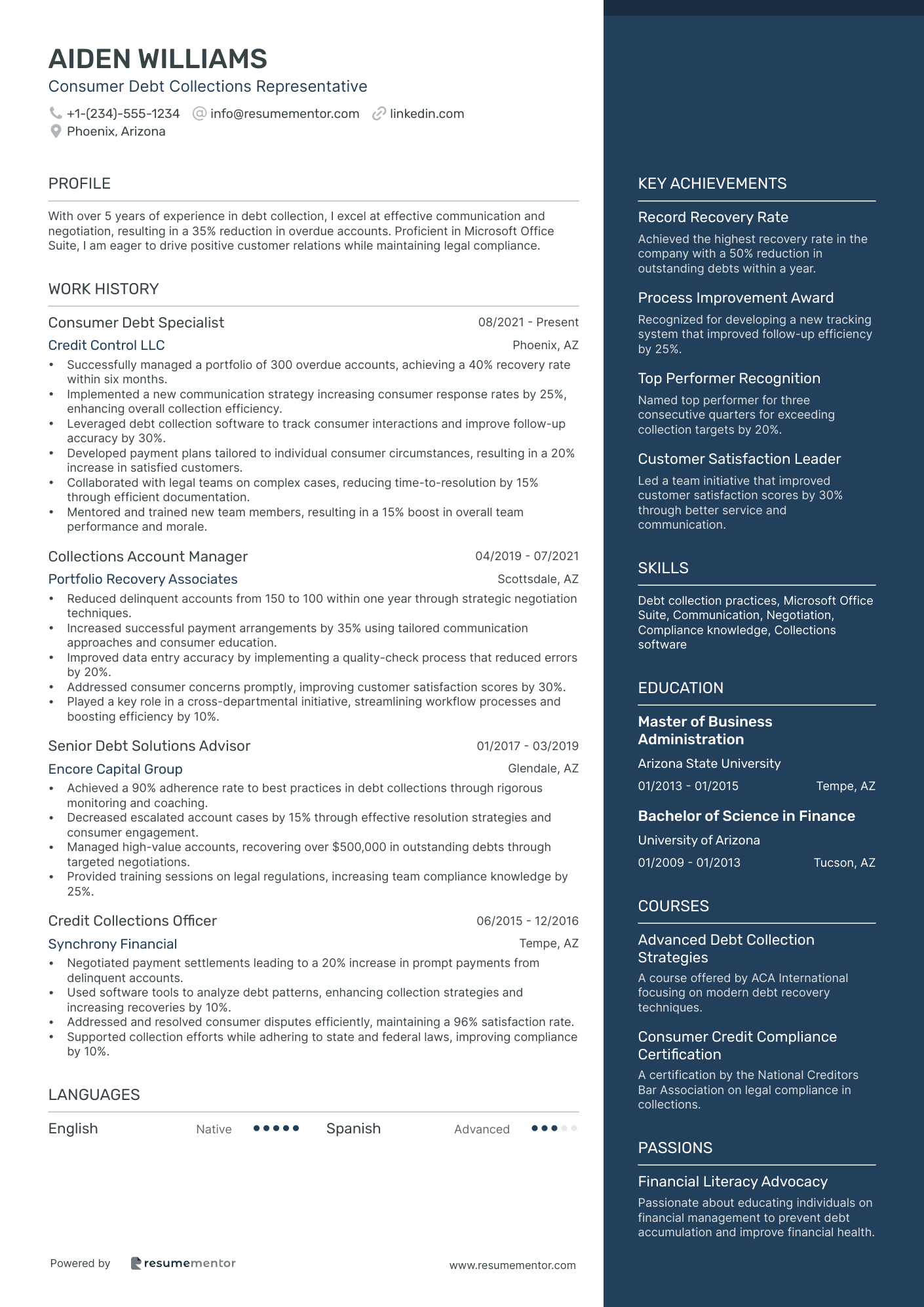 Consumer Debt Collections Representative