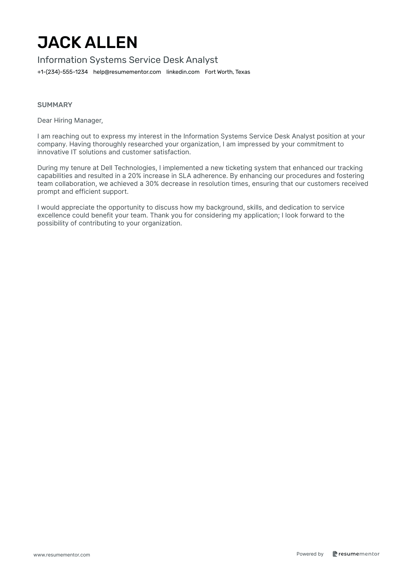 Information Systems Service Desk Analyst