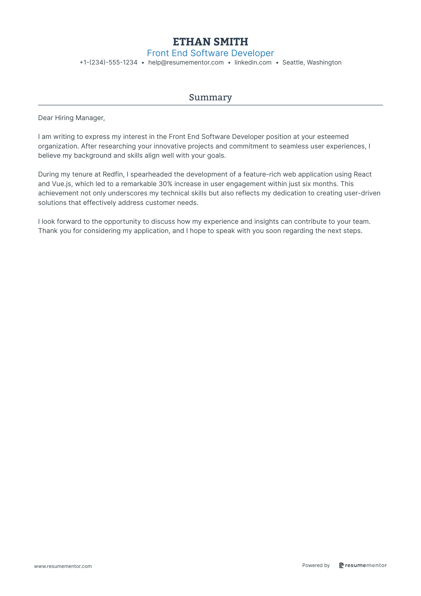 Front End Software Developer