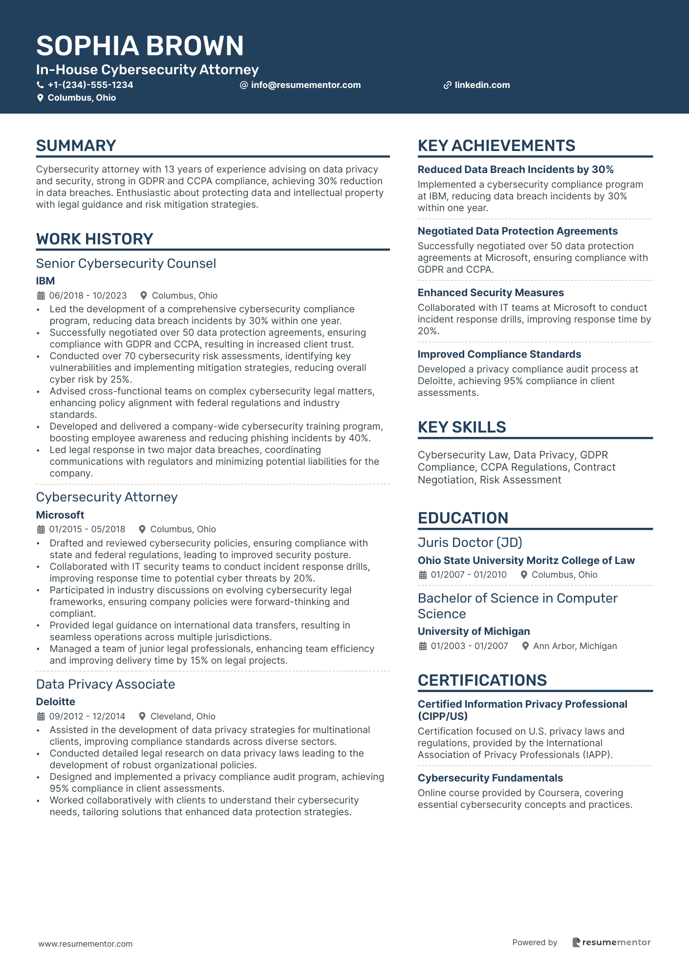 In House Cybersecurity Attorney