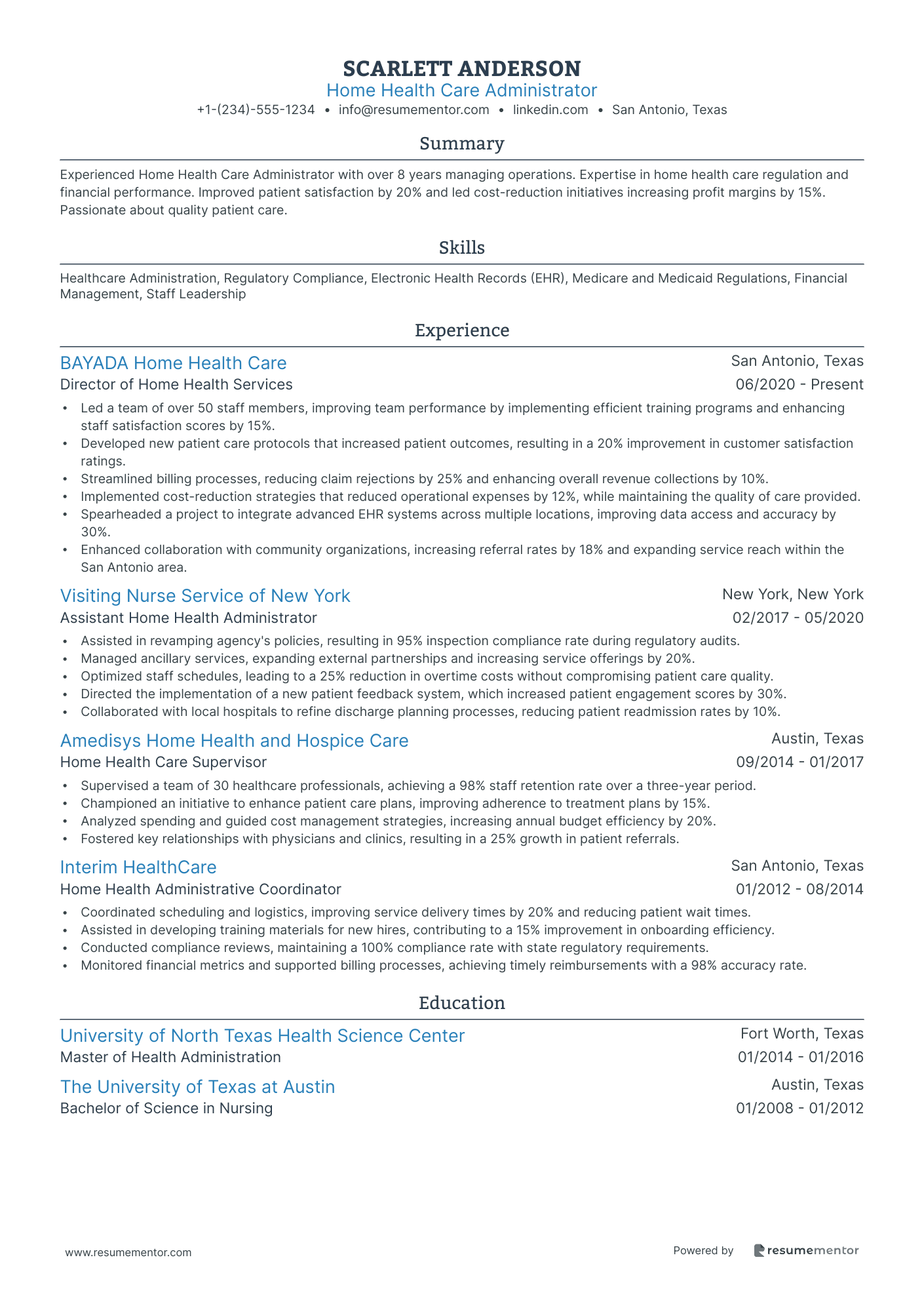 Home Health Care Administrator
