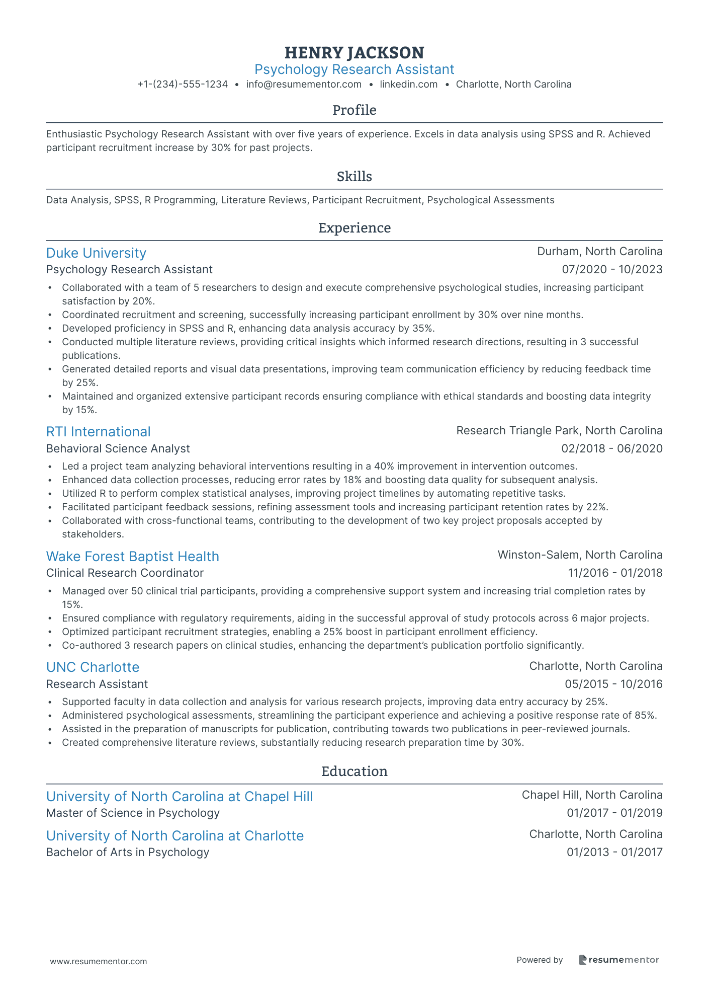 Psychology Research Assistant