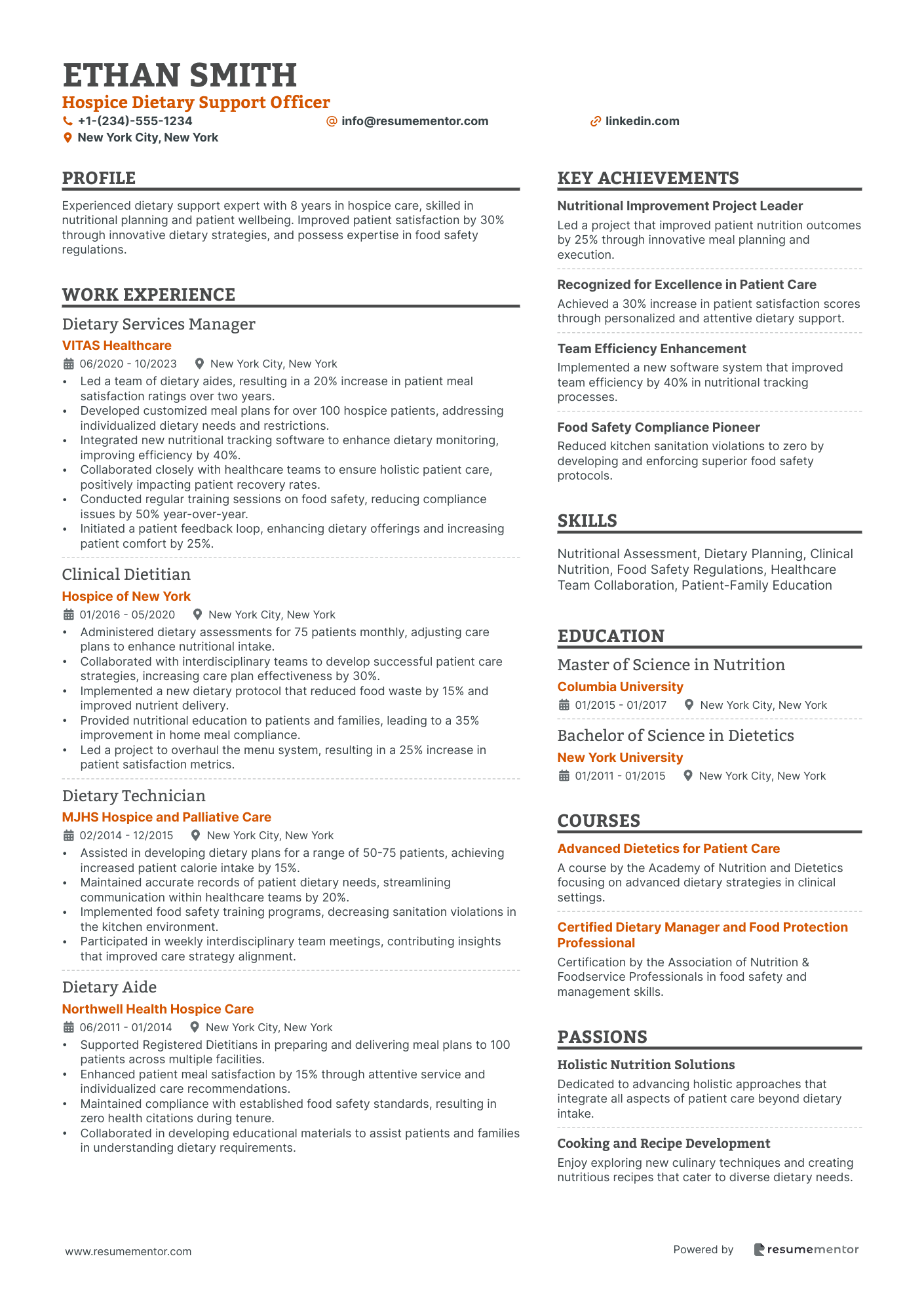 Hospice Dietary Support Officer