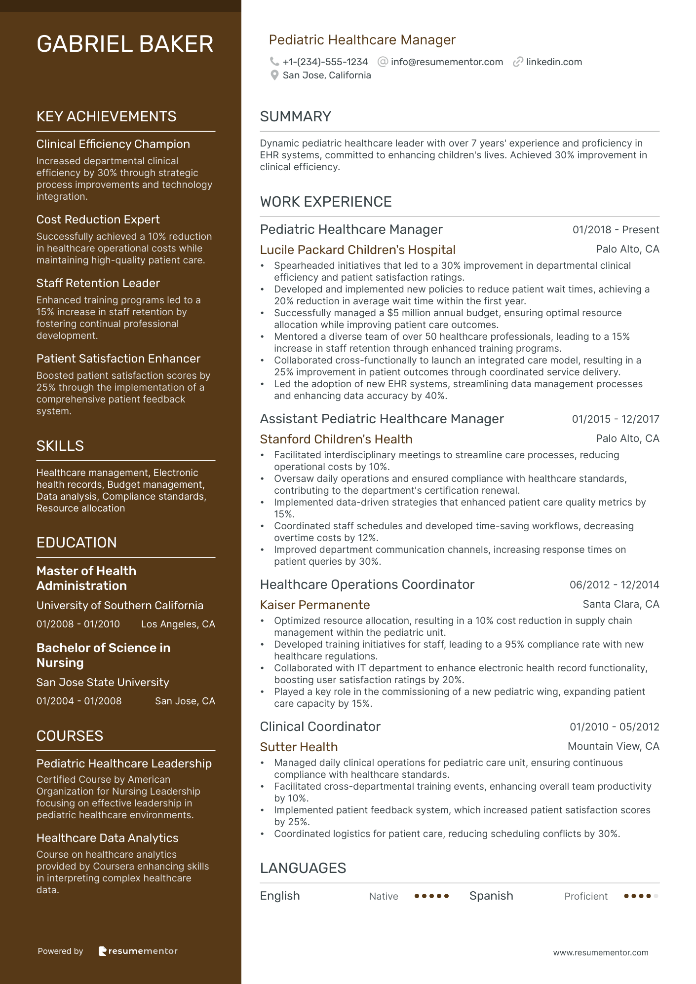 Pediatric Healthcare Manager