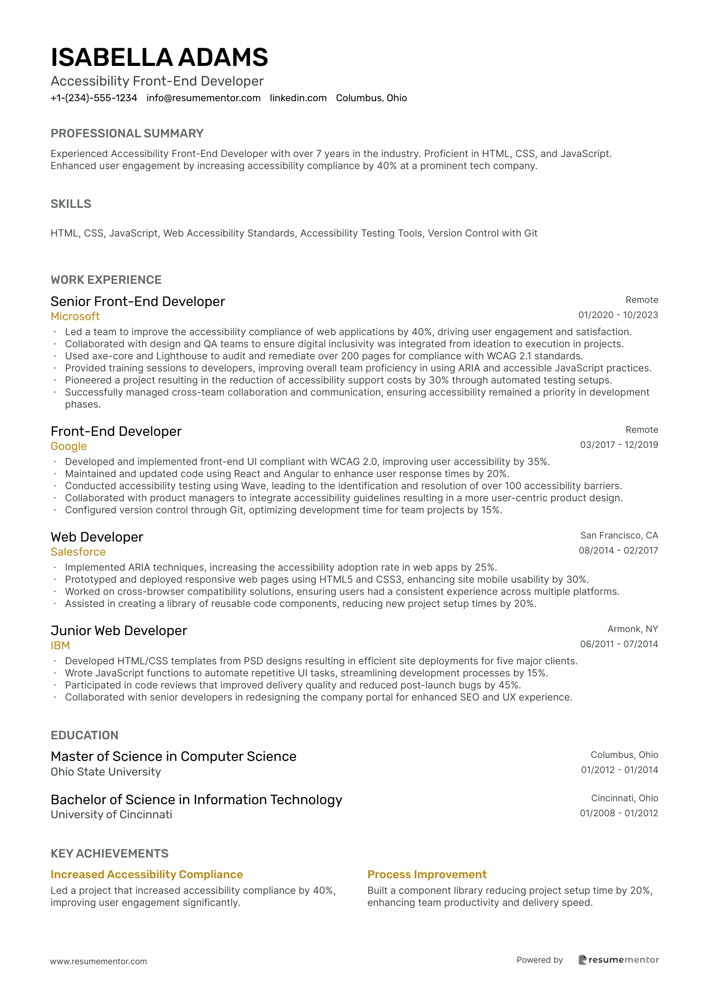 Accessibility Front End Developer