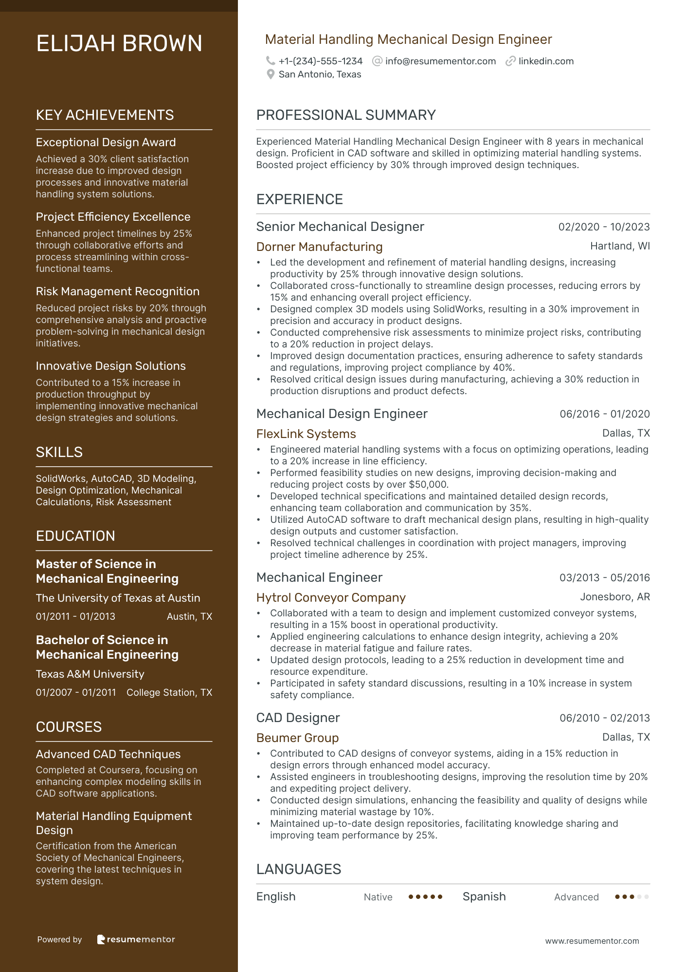 Material Handling Mechanical Design Engineer