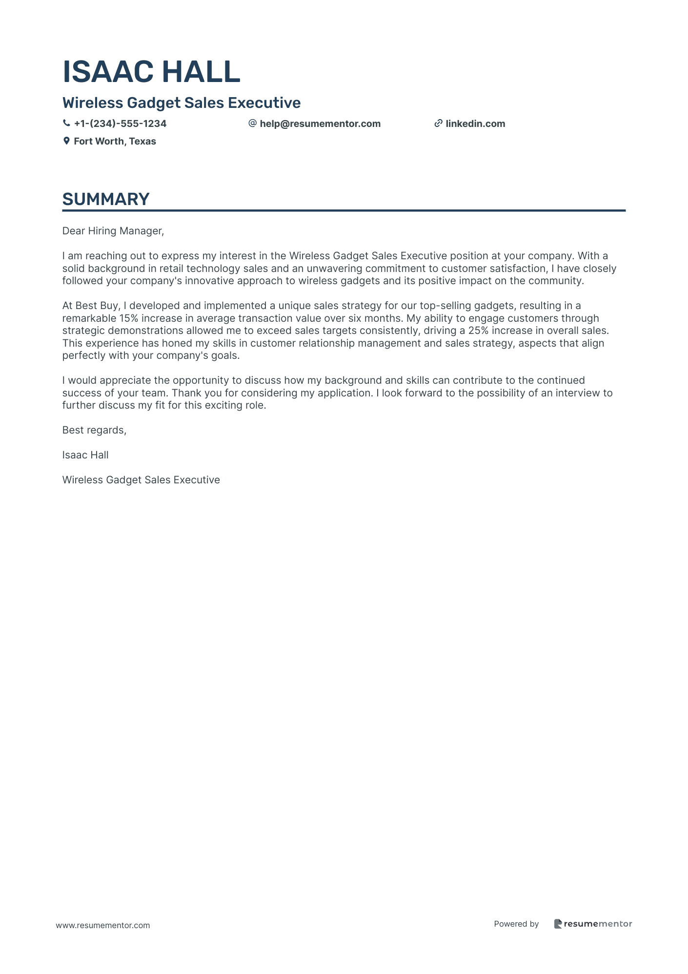 Wireless Gadget Sales Executive