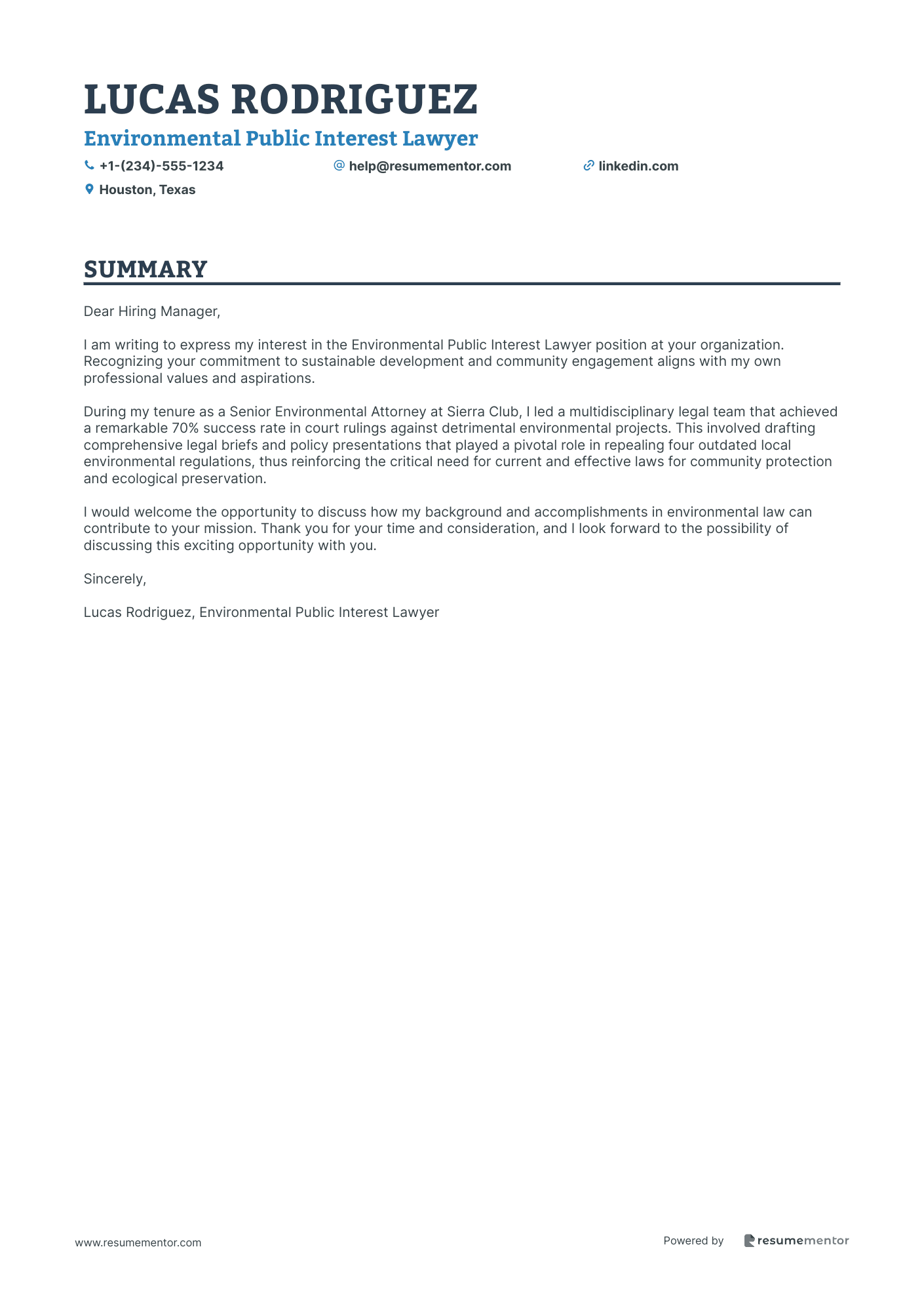 Environmental Public Interest Lawyer