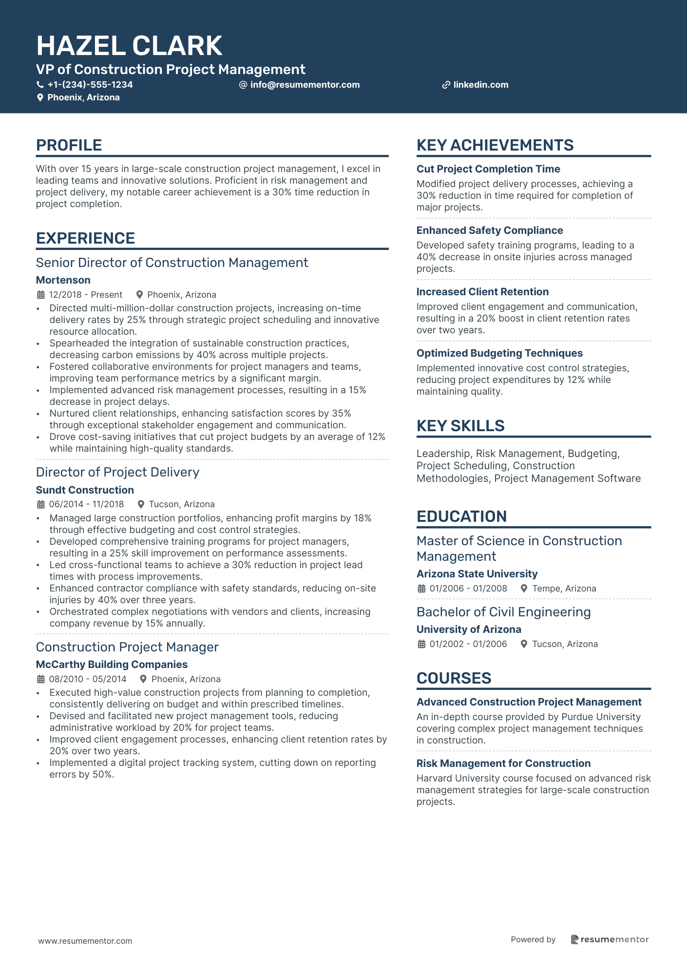 VP of Construction Project Management