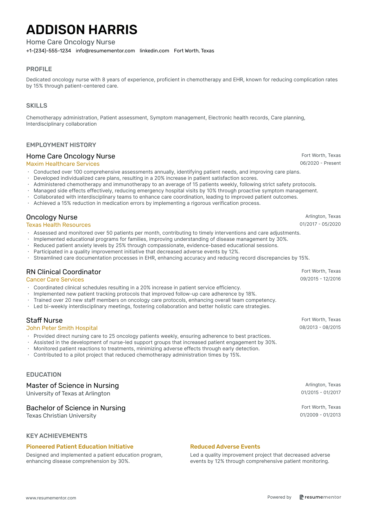 Home Care Oncology Nurse