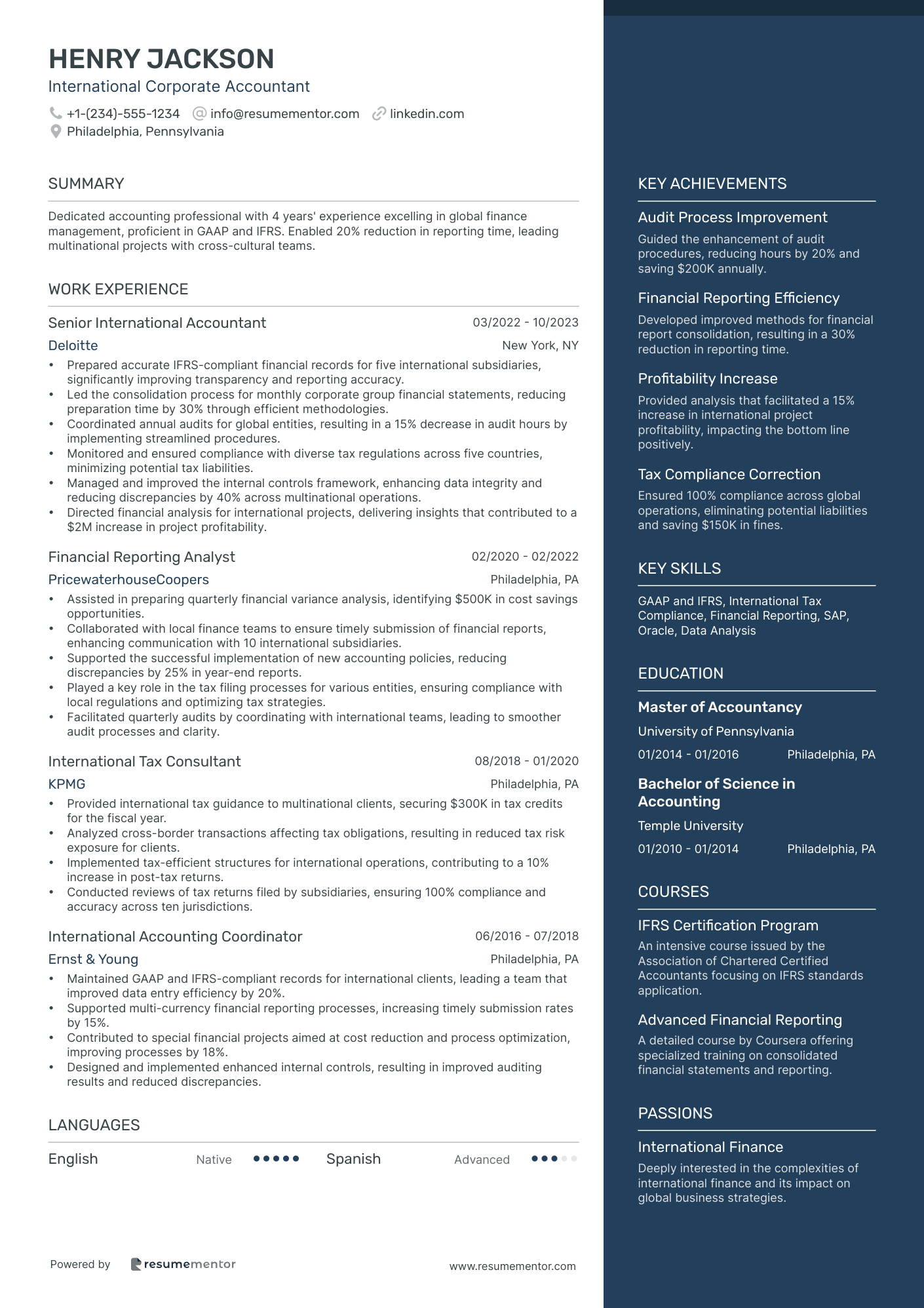 International Corporate Accountant
