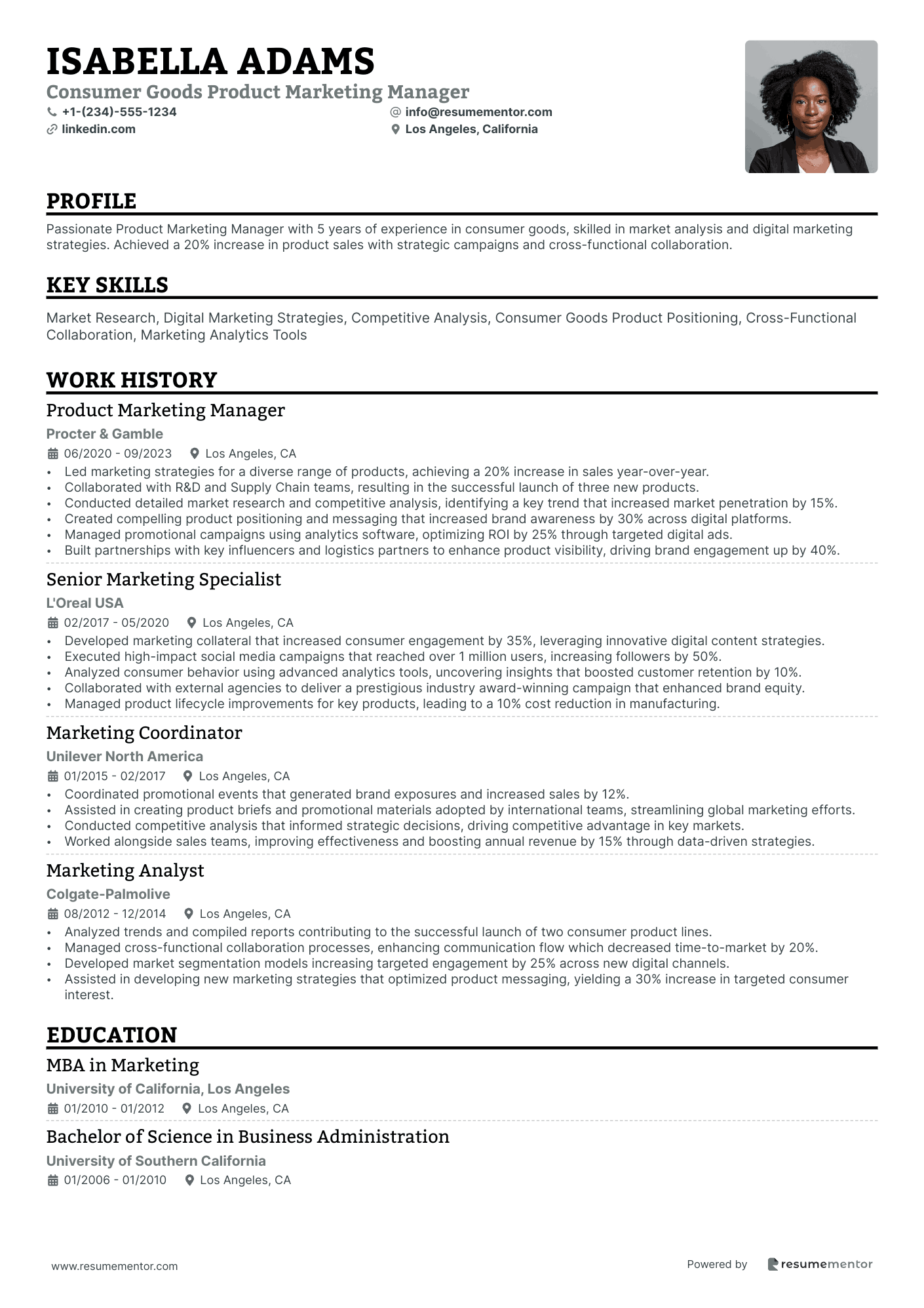 Consumer Goods Product Marketing Manager