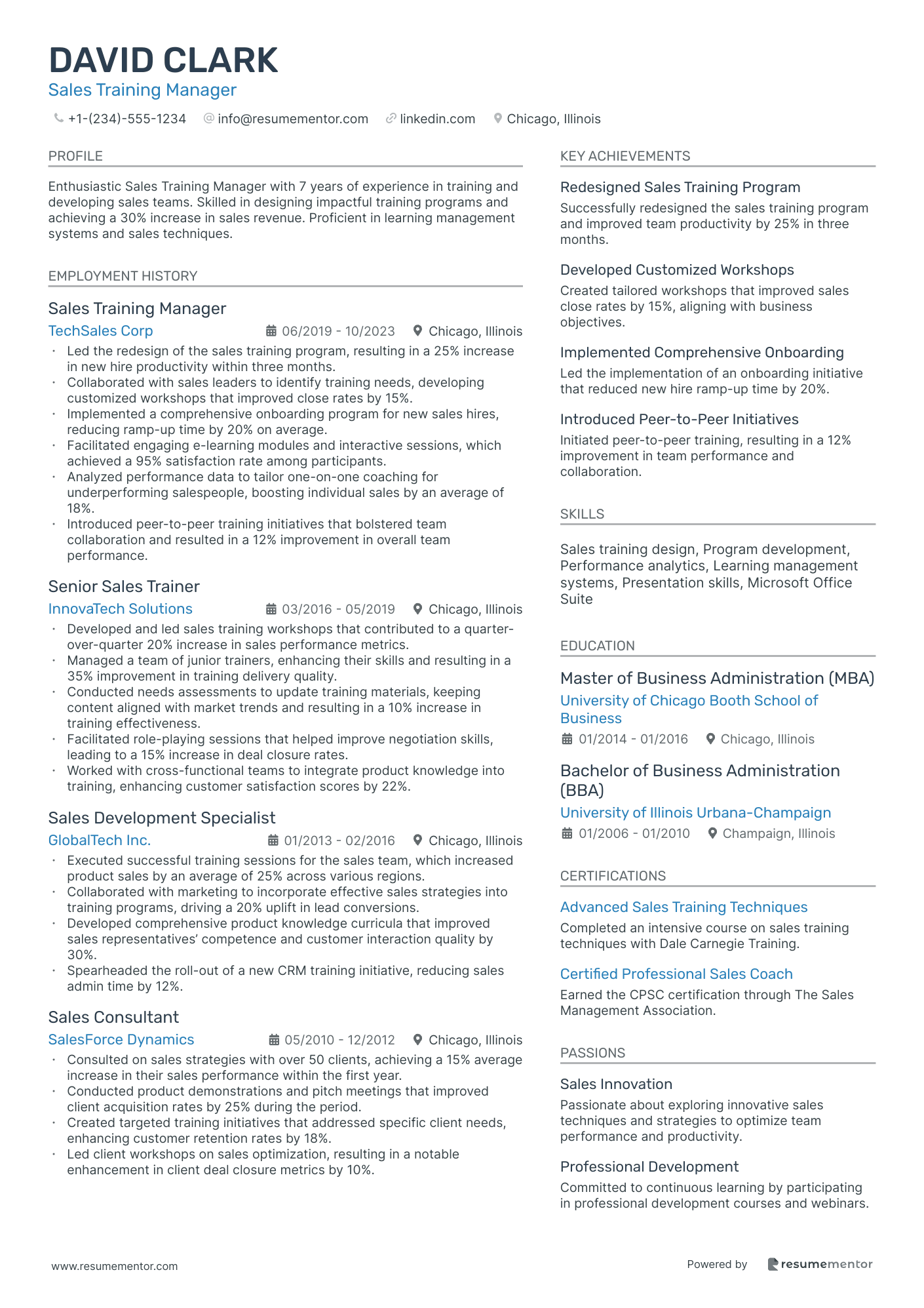 Sales Training Manager