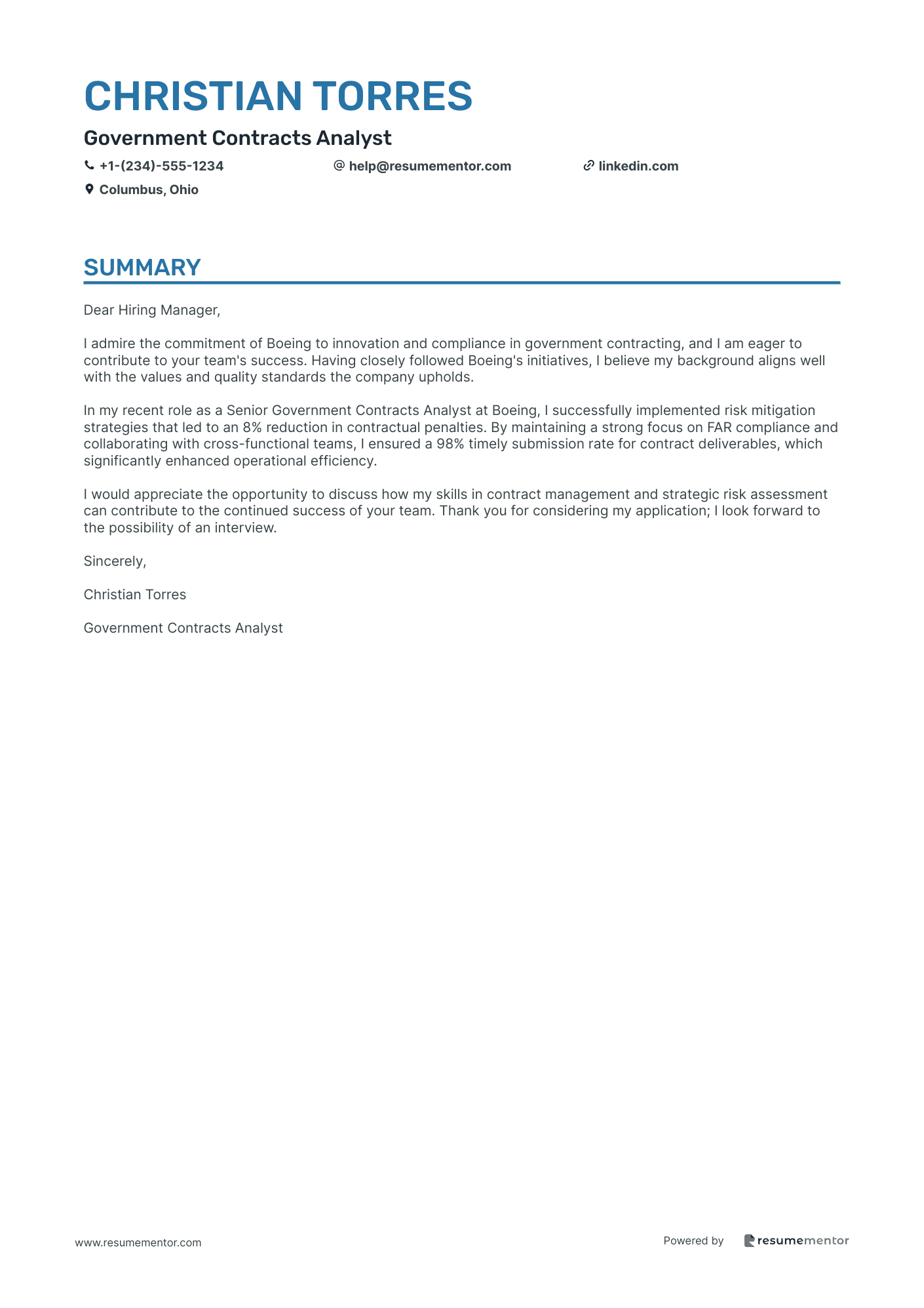 Government Contracts Analyst