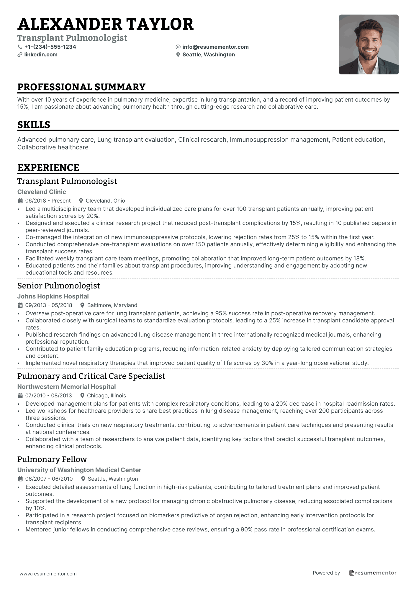 Transplant Pulmonologist