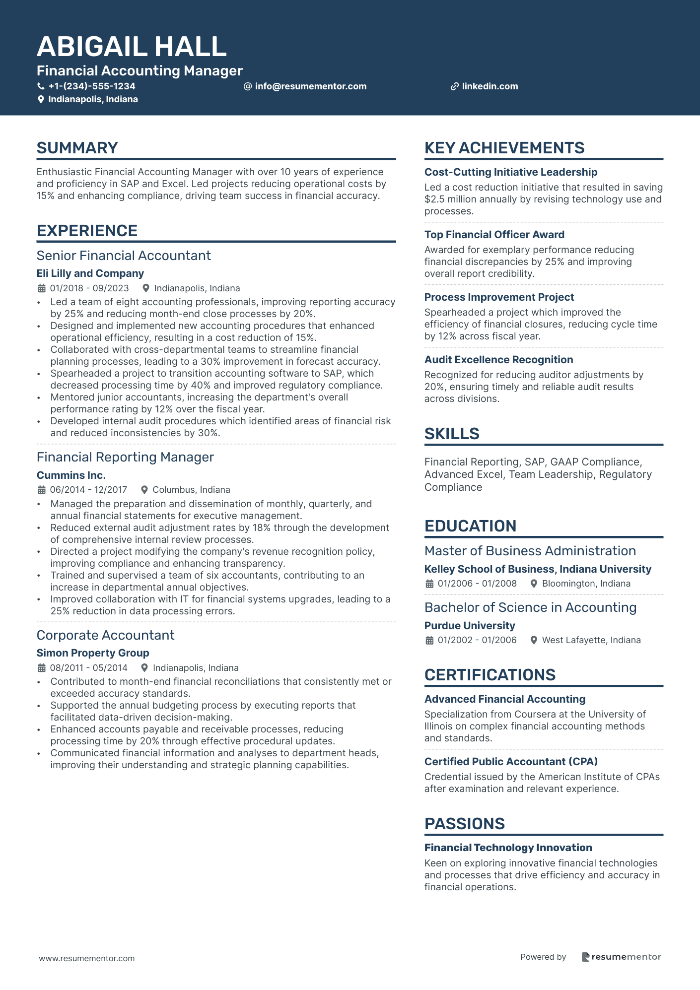 Financial Accounting Manager