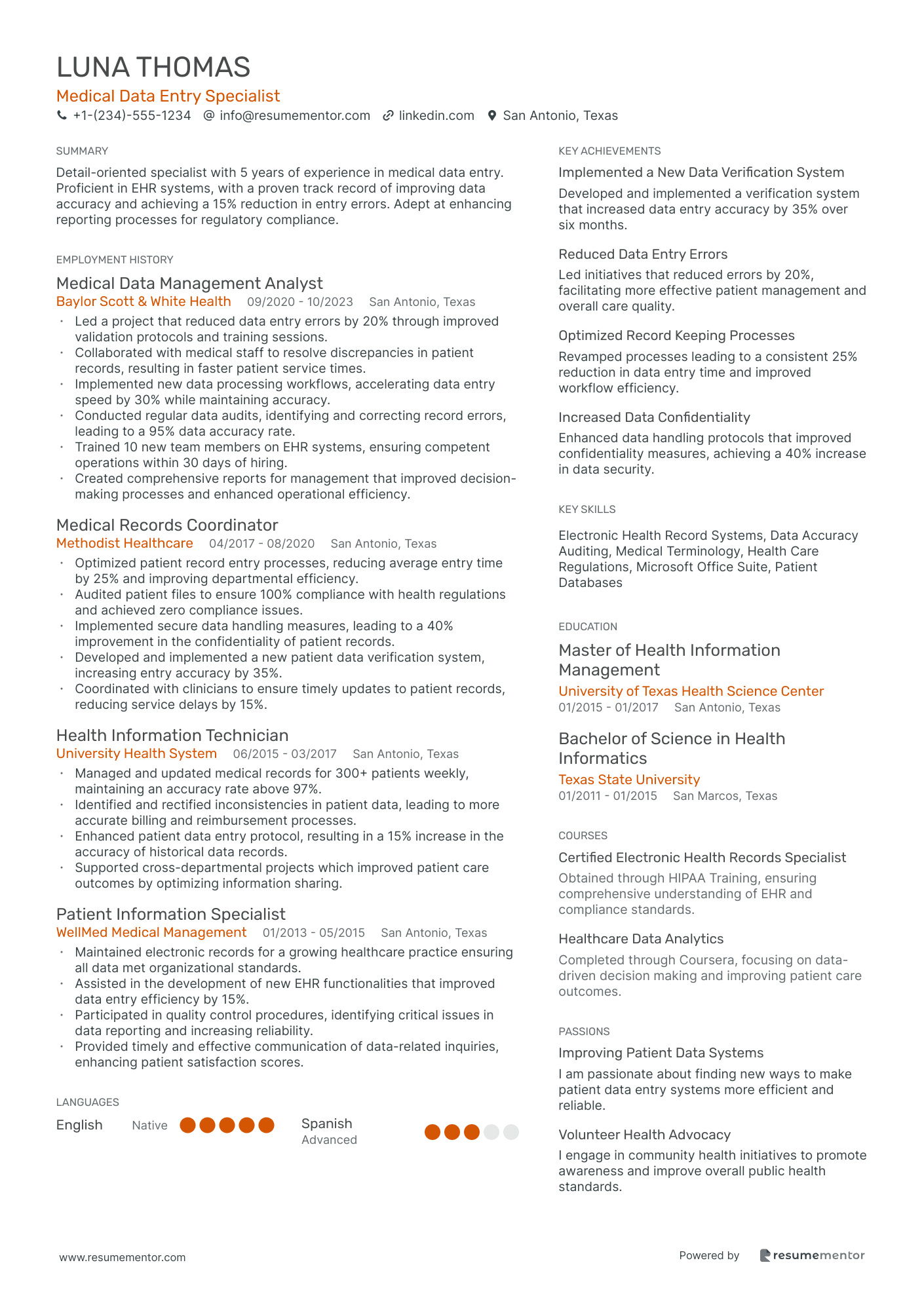 Medical Data Entry Specialist