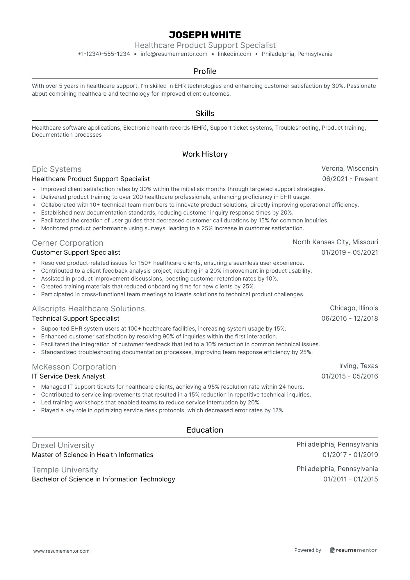Healthcare Product Support Specialist