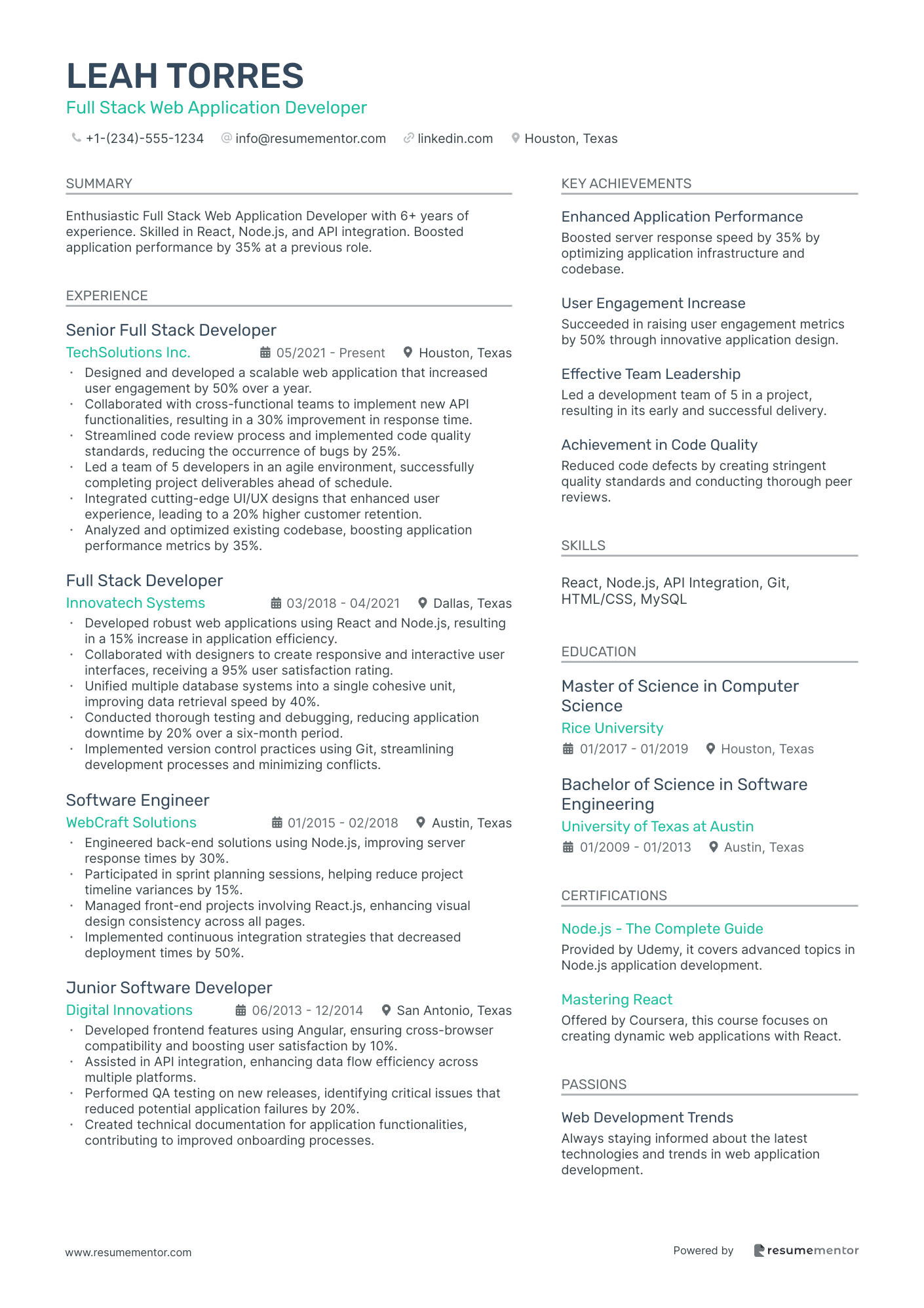 Full Stack Web Application Developer