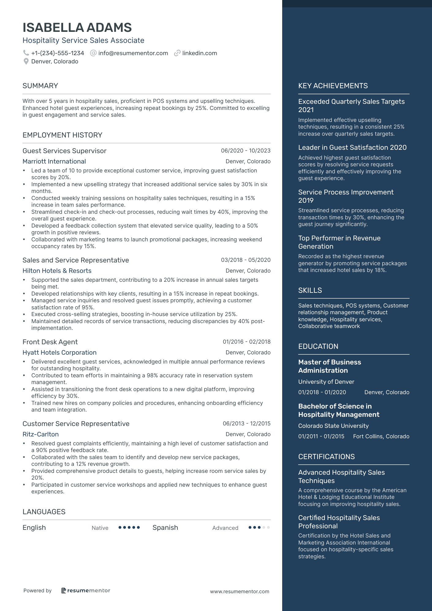 Hospitality Service Sales Associate