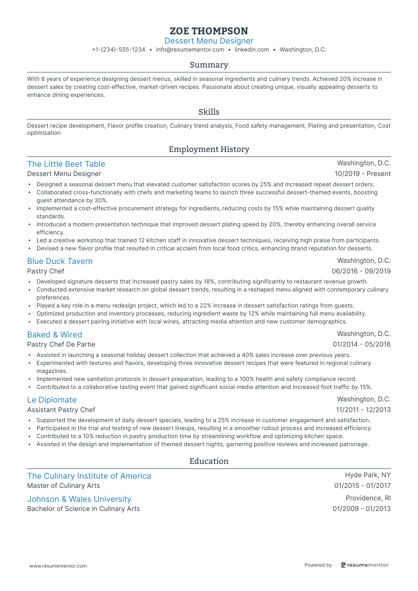Dessert Menu Designer