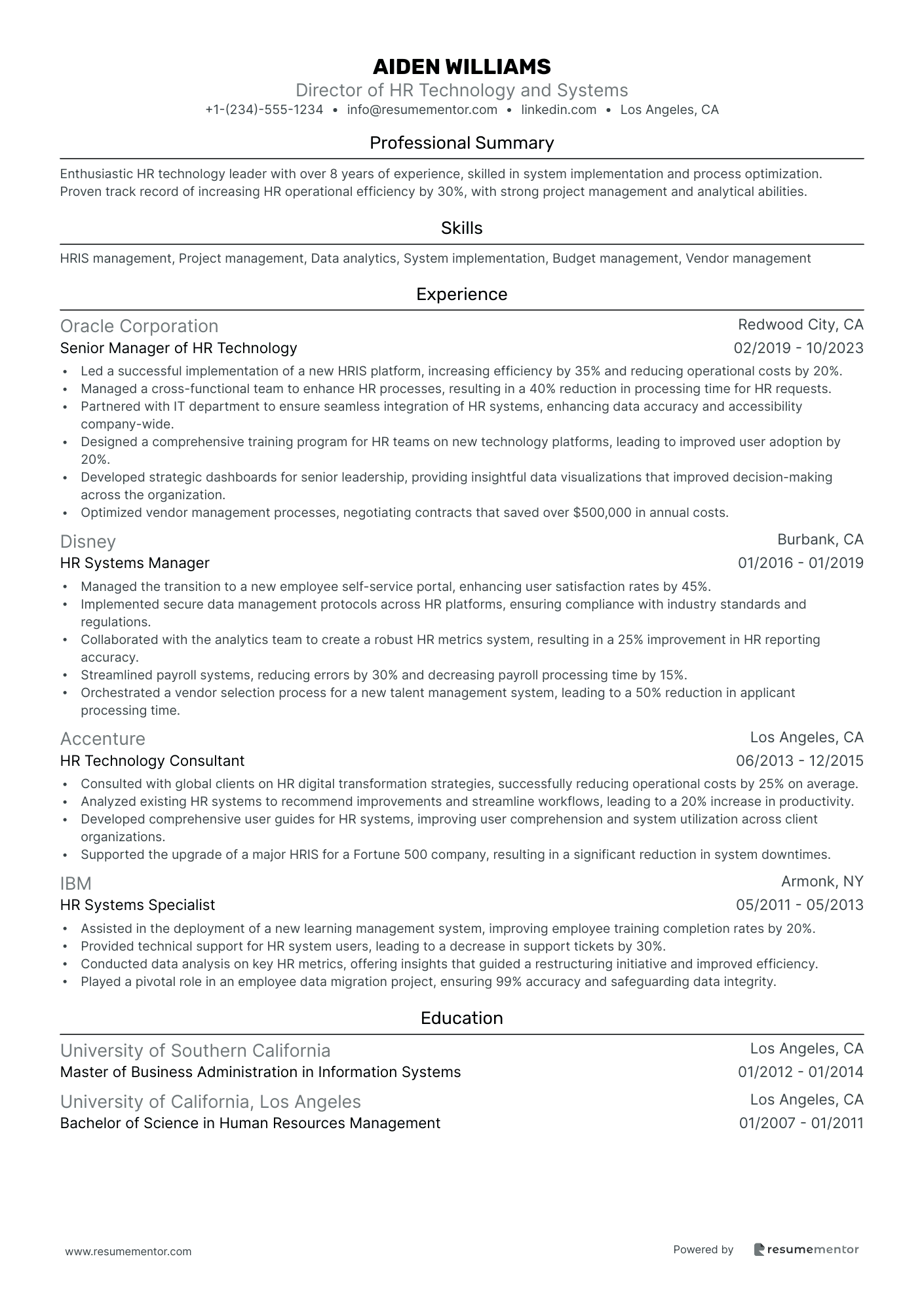 Director of HR Technology and Systems