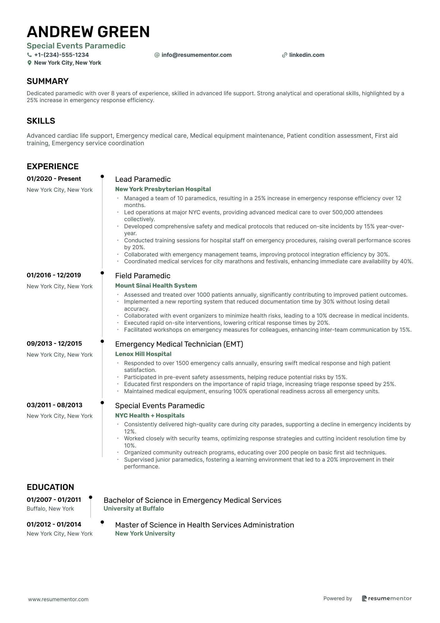 Special Events Paramedic