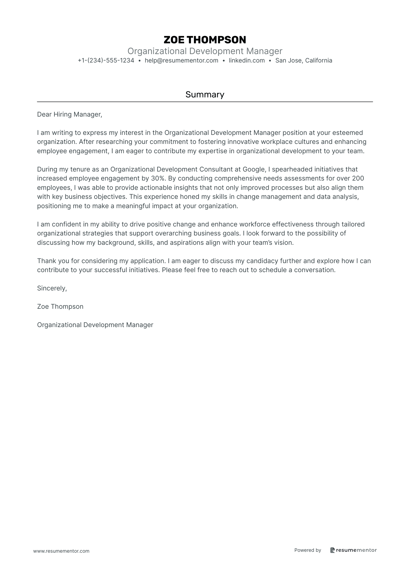 Organizational Development Manager