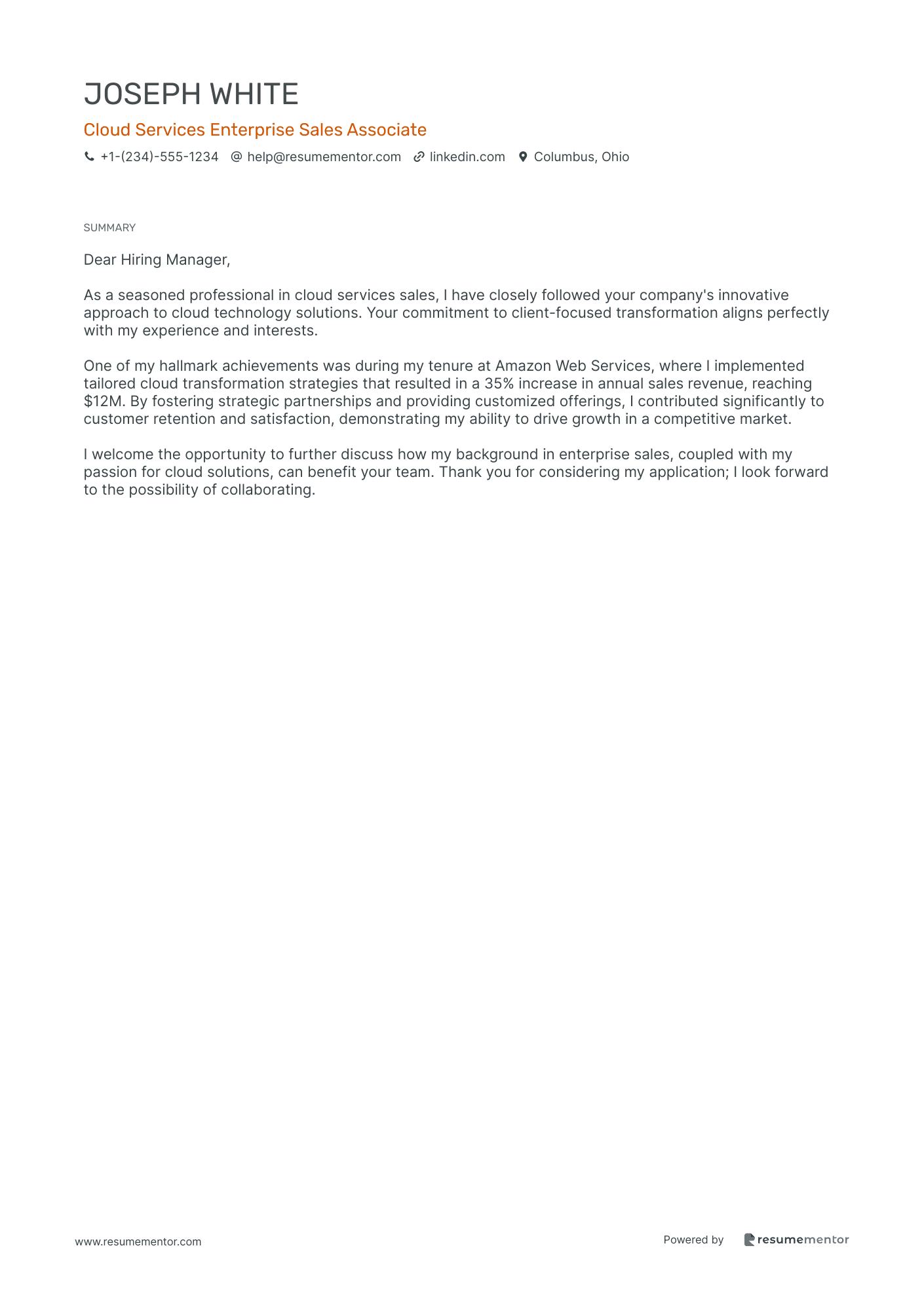 Cloud Services Enterprise Sales Associate