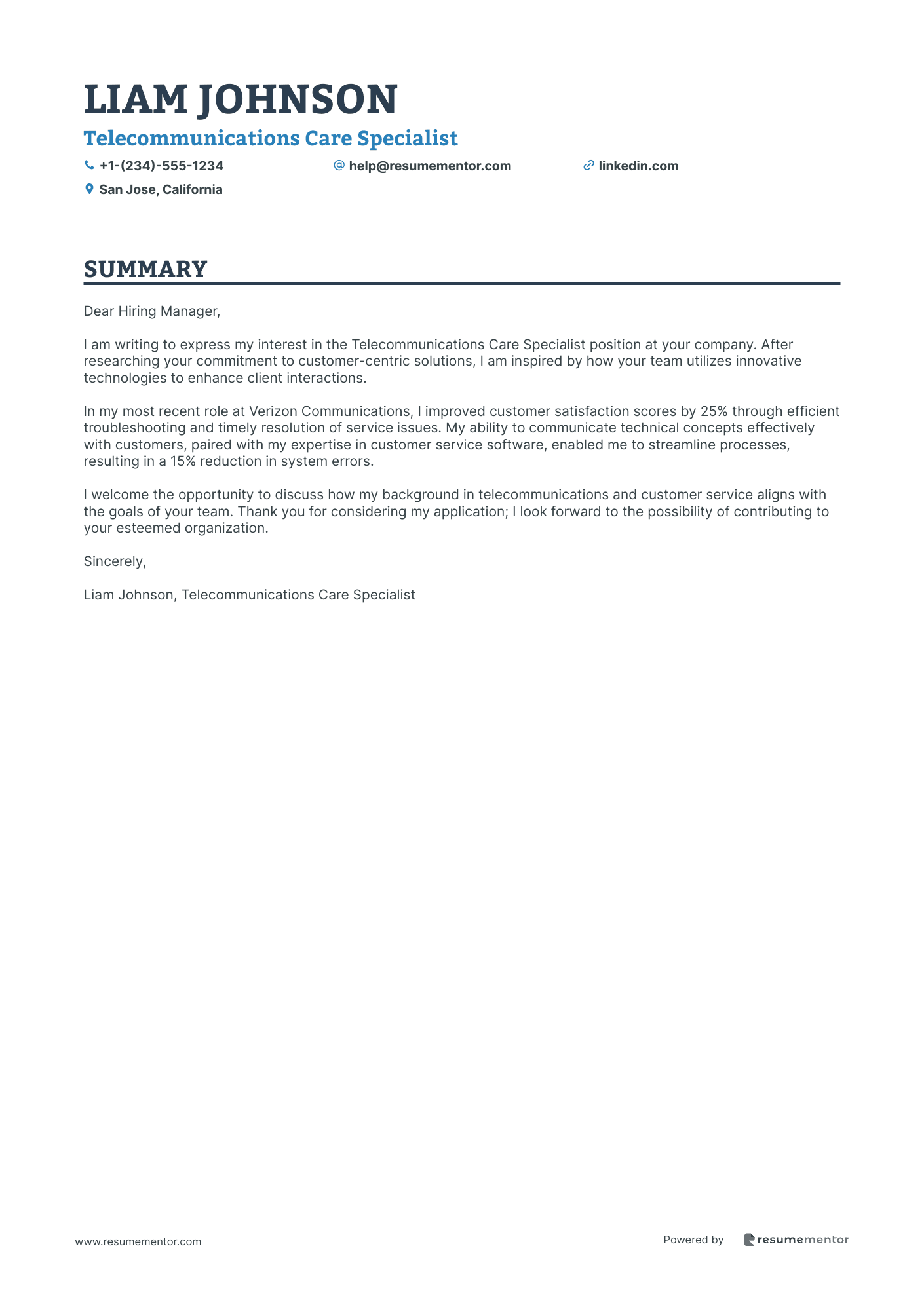 Telecommunications Care Specialist