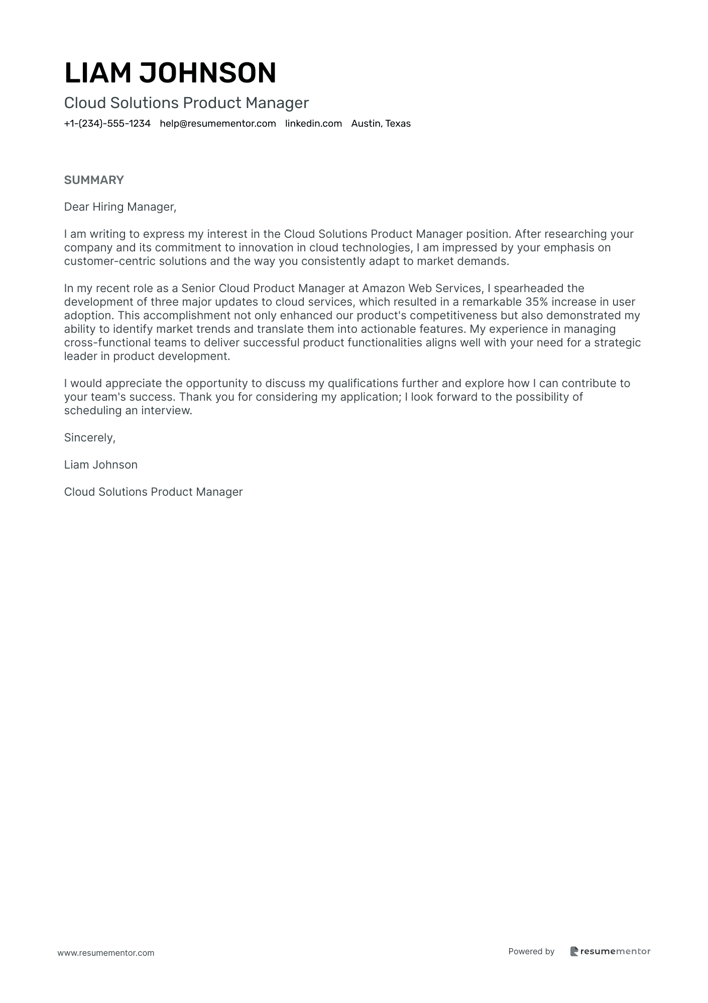 Cloud Solutions Product Manager