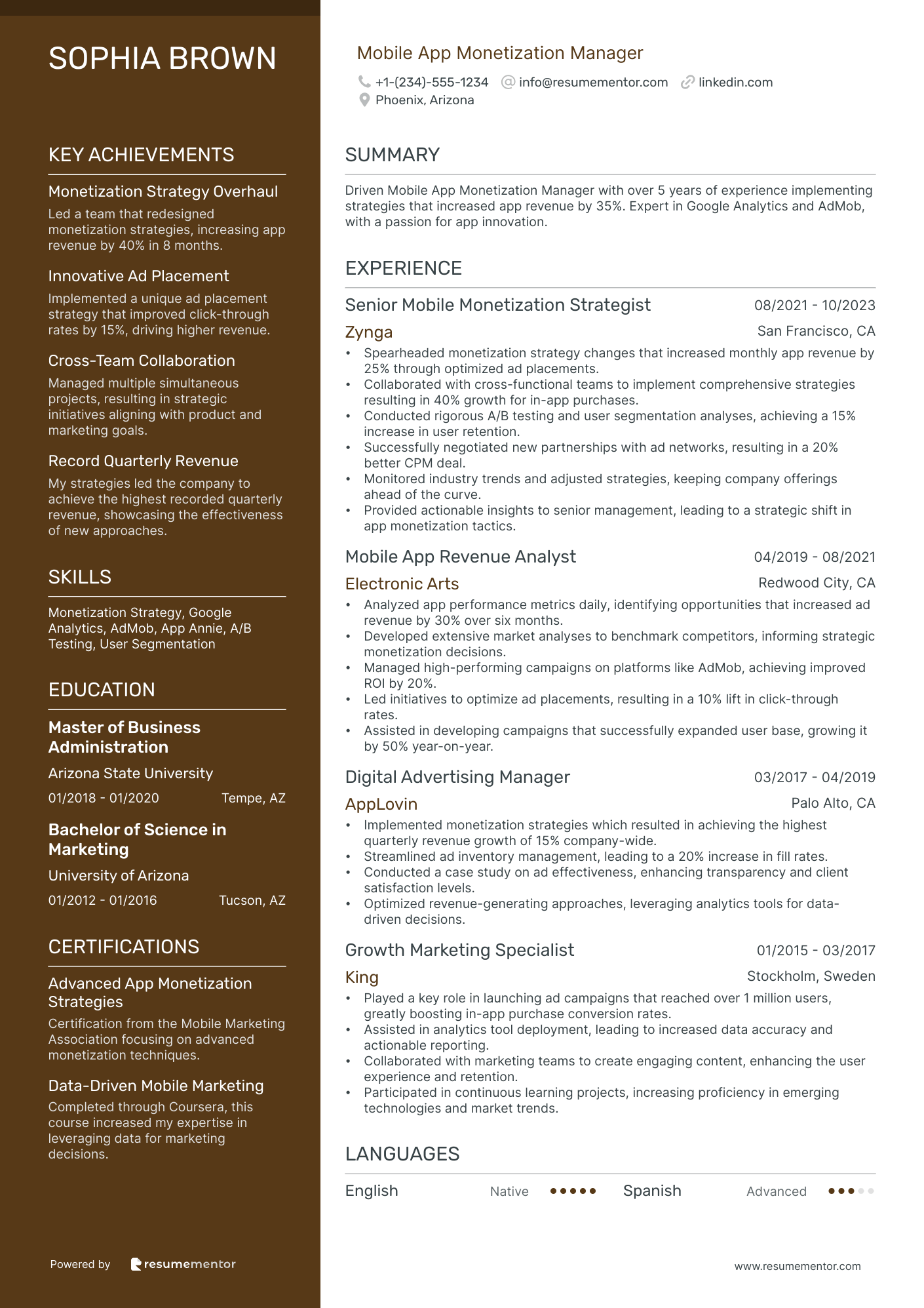 Mobile App Monetization Manager