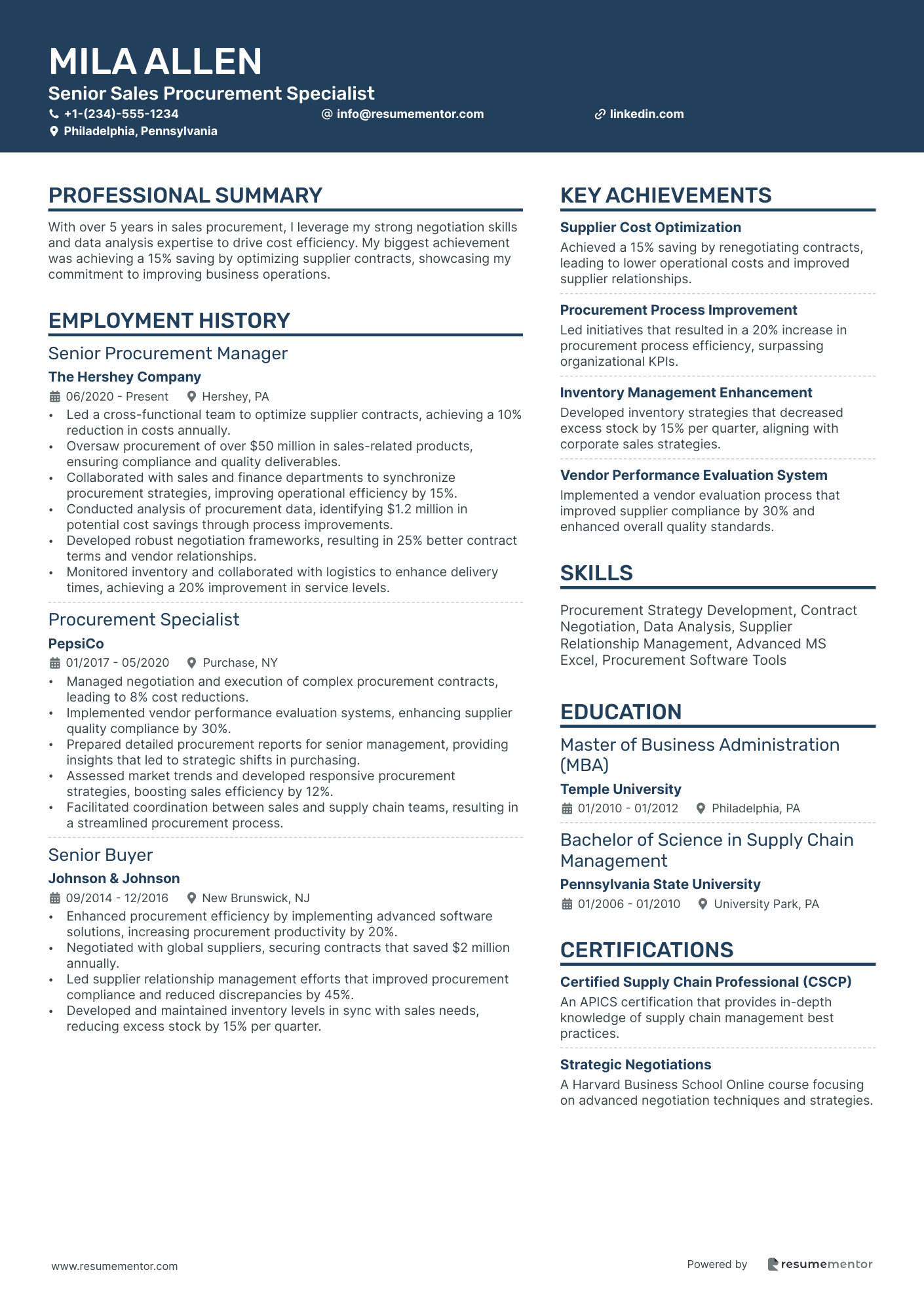 Senior Sales Procurement Specialist