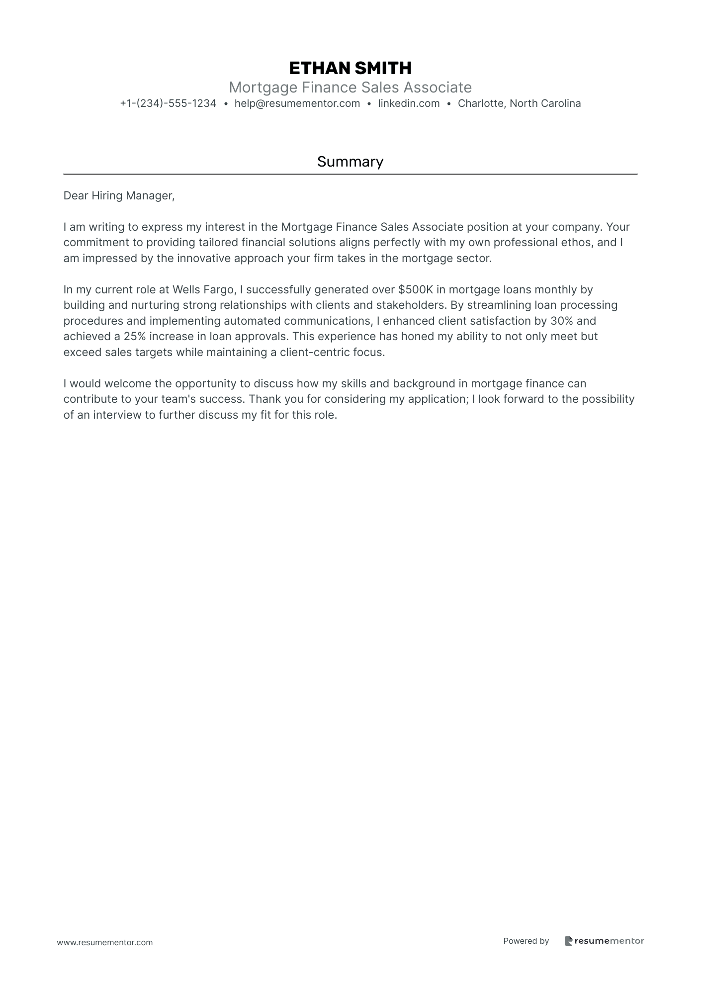 Mortgage Finance Sales Associate