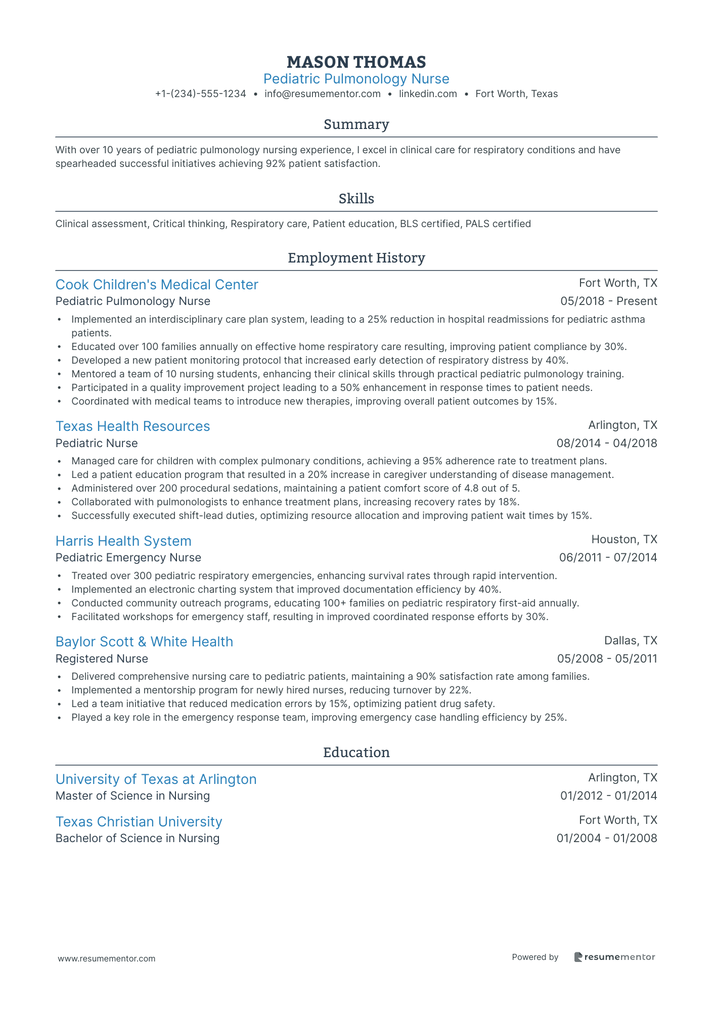 Pediatric Pulmonology Nurse