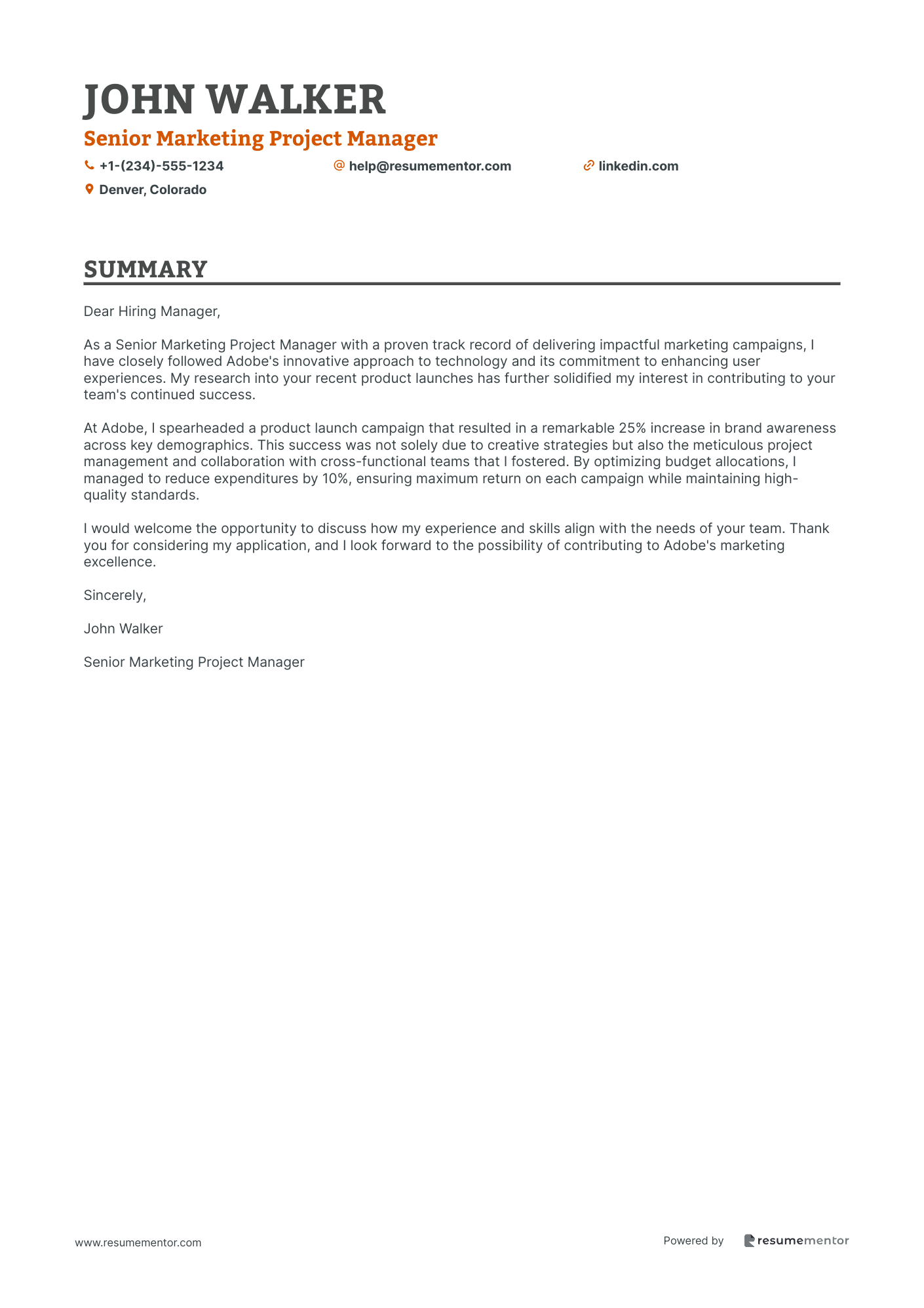 Senior Marketing Project Manager