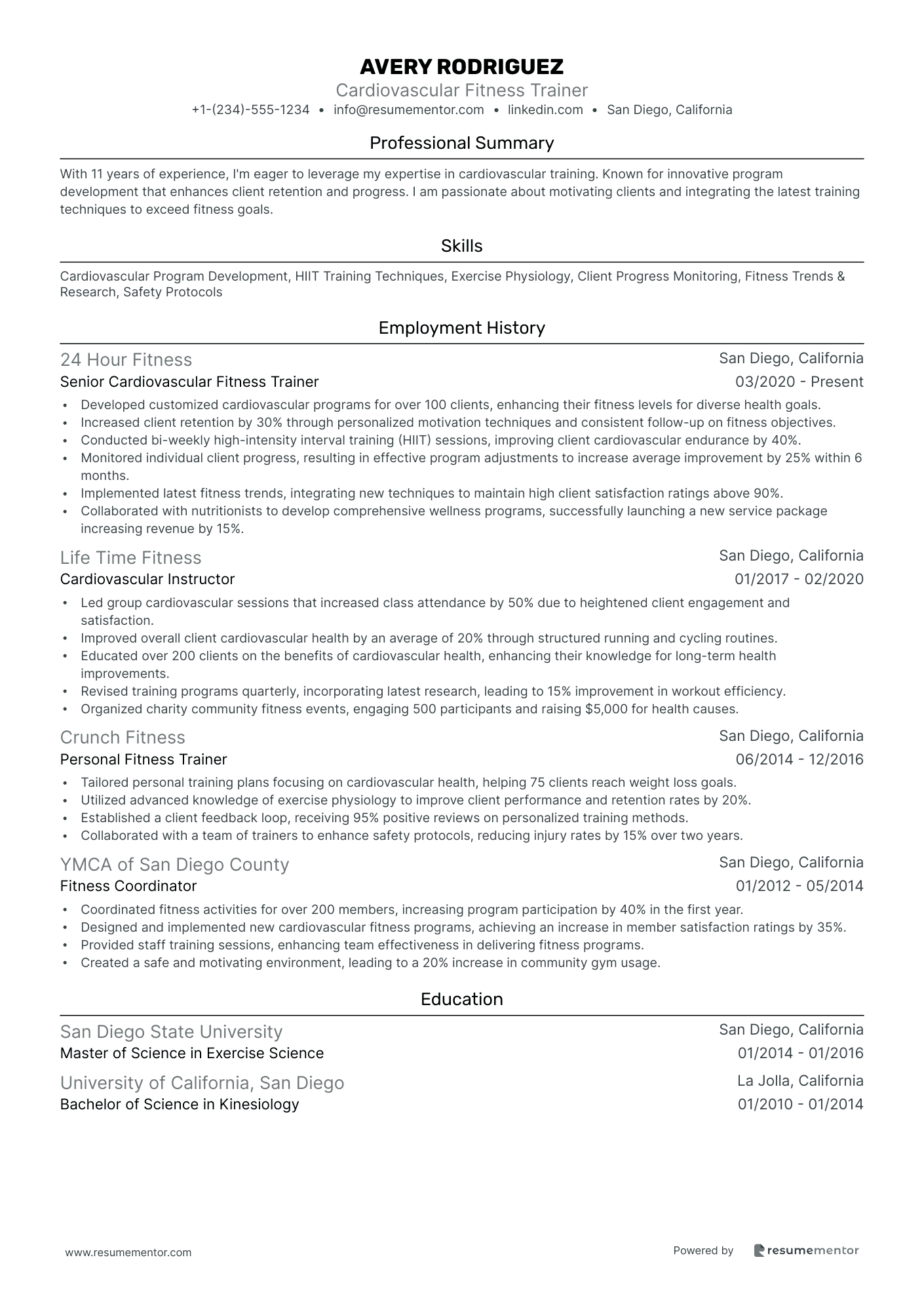Cardiovascular Fitness Trainer