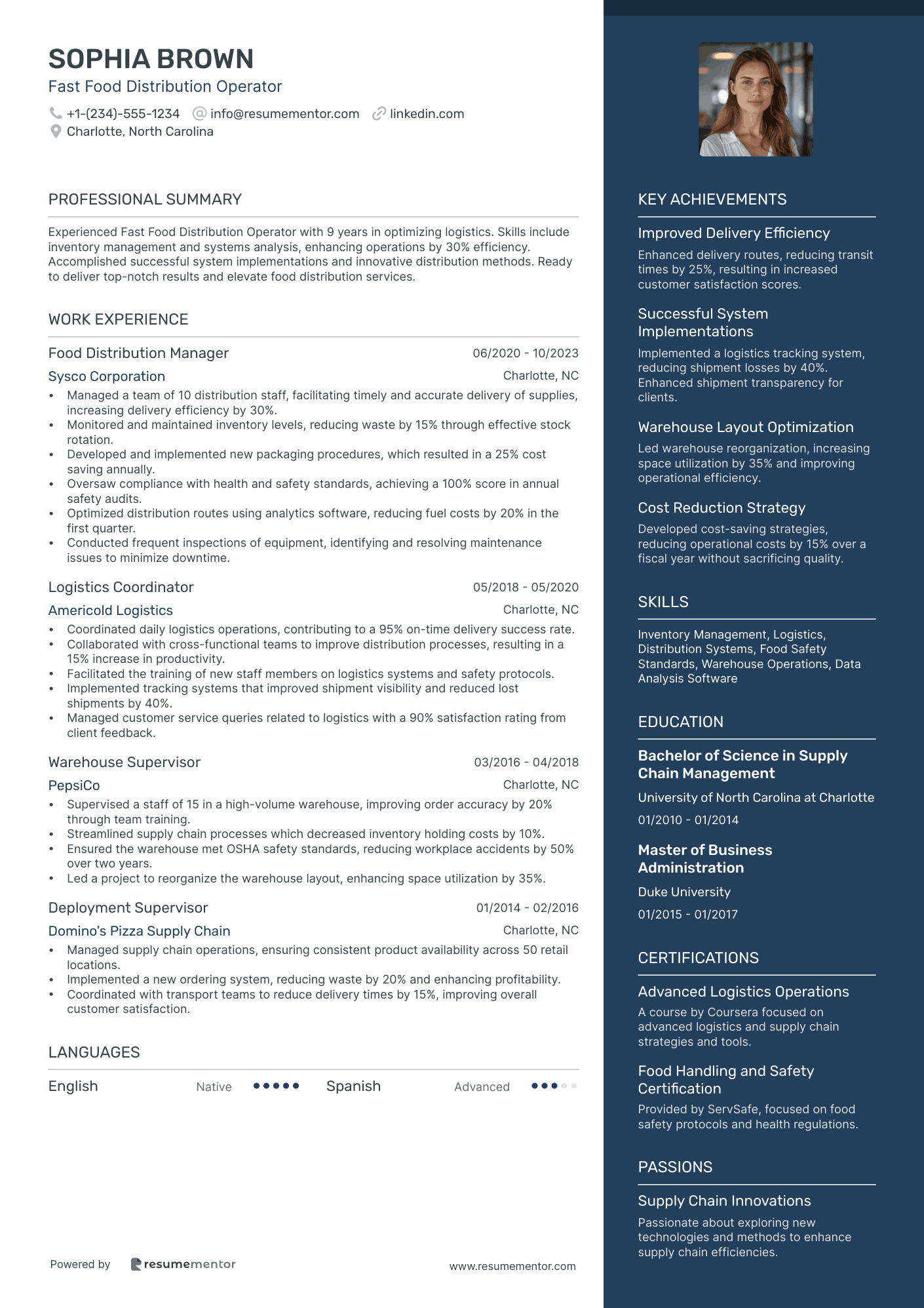 Fast Food Distribution Operator