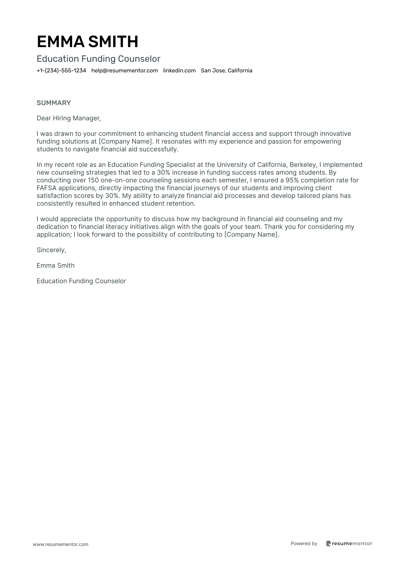 Education Funding Counselor