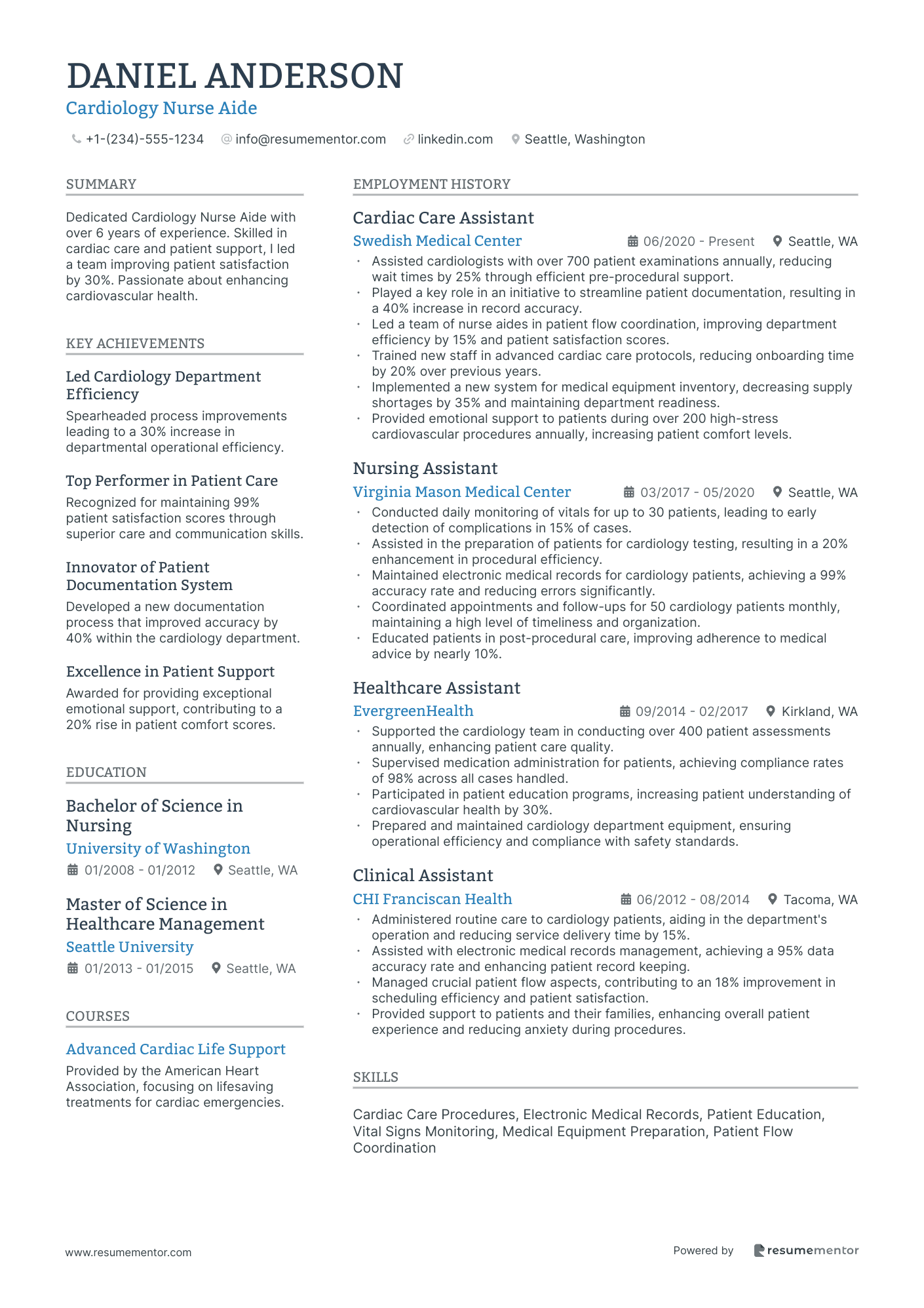 Cardiology Nurse Aide