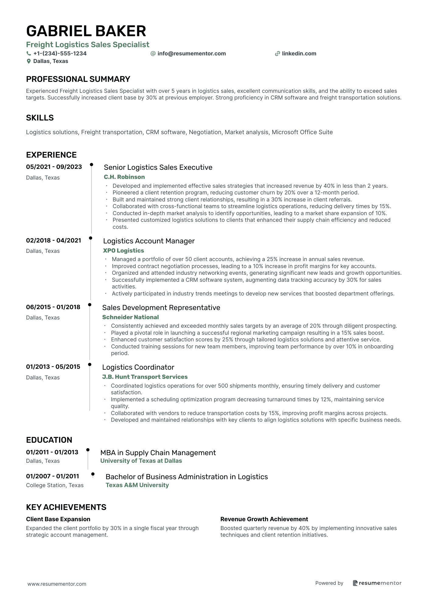 Freight Logistics Sales Specialist