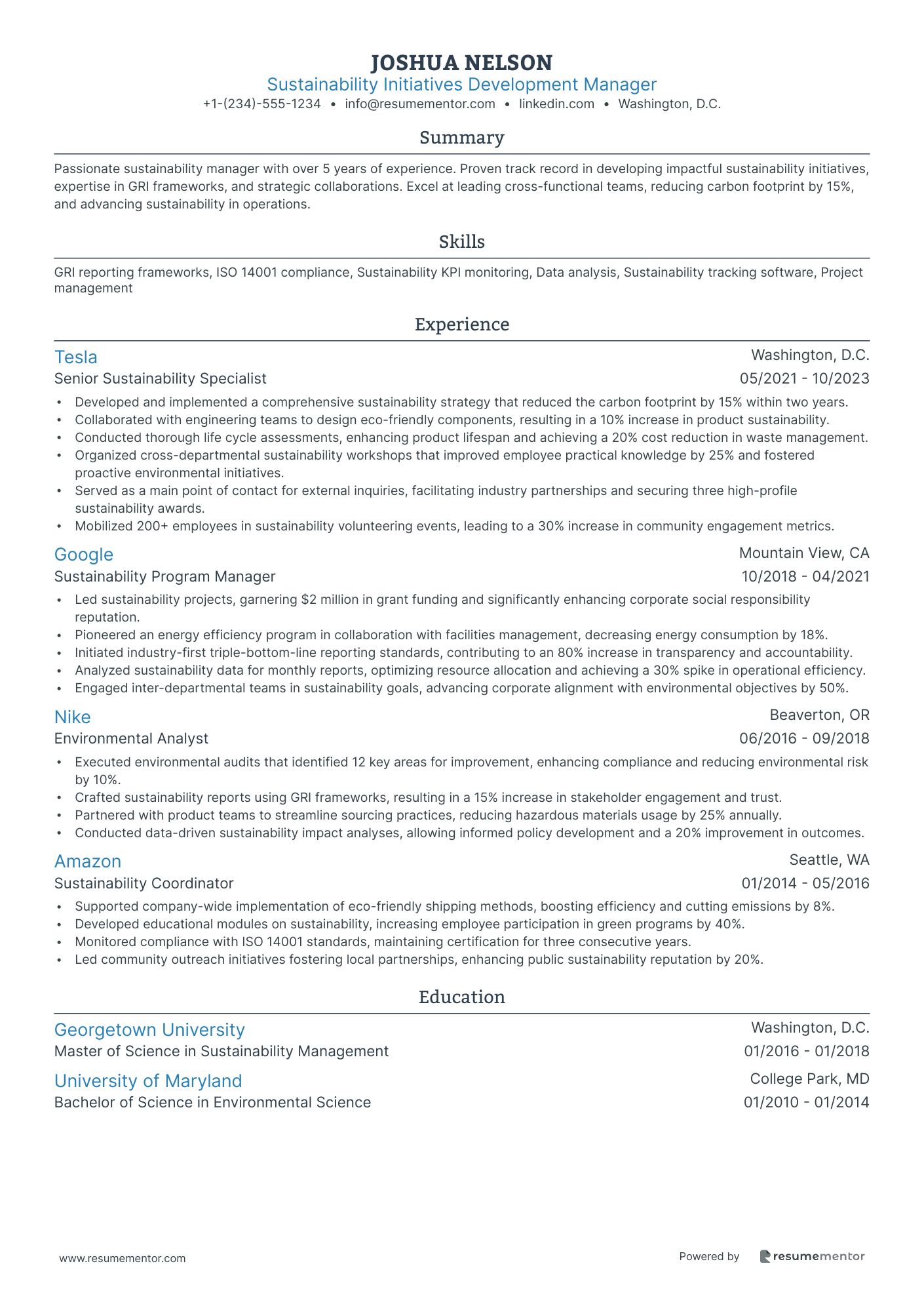 Sustainability Initiatives Development Manager