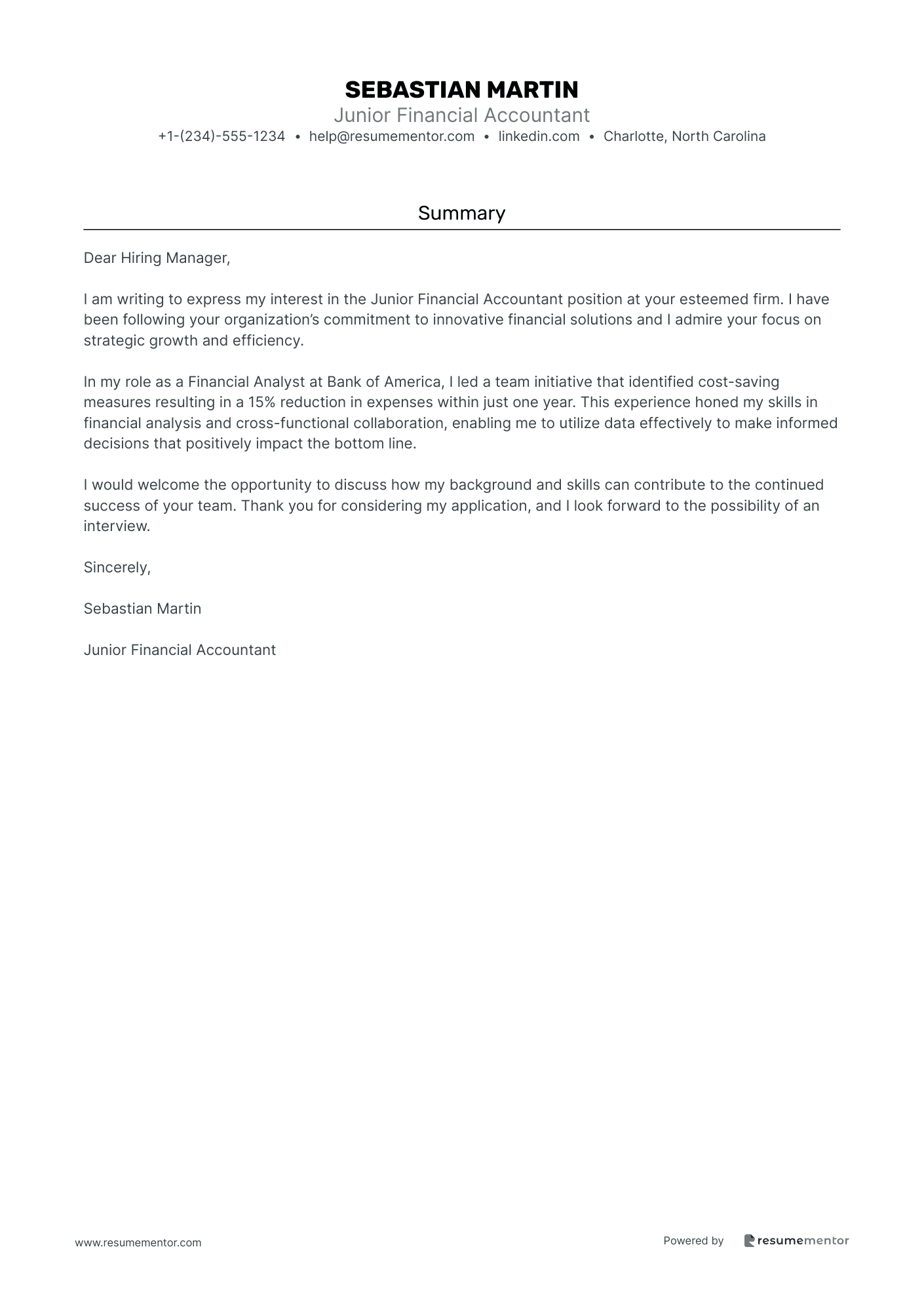 Junior Financial Accountant